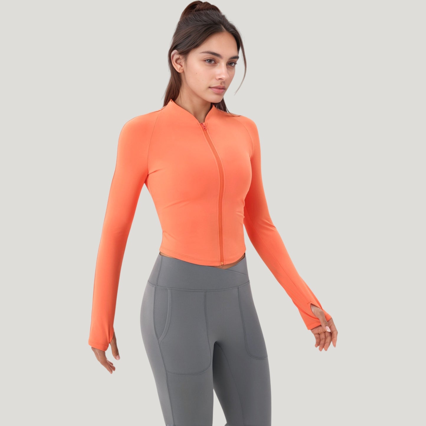 Anna-Kaci Active Women's Long Sleeve Zip Front Activewear Jacket with Streamlined Fit and Lightweight Performance Fabric