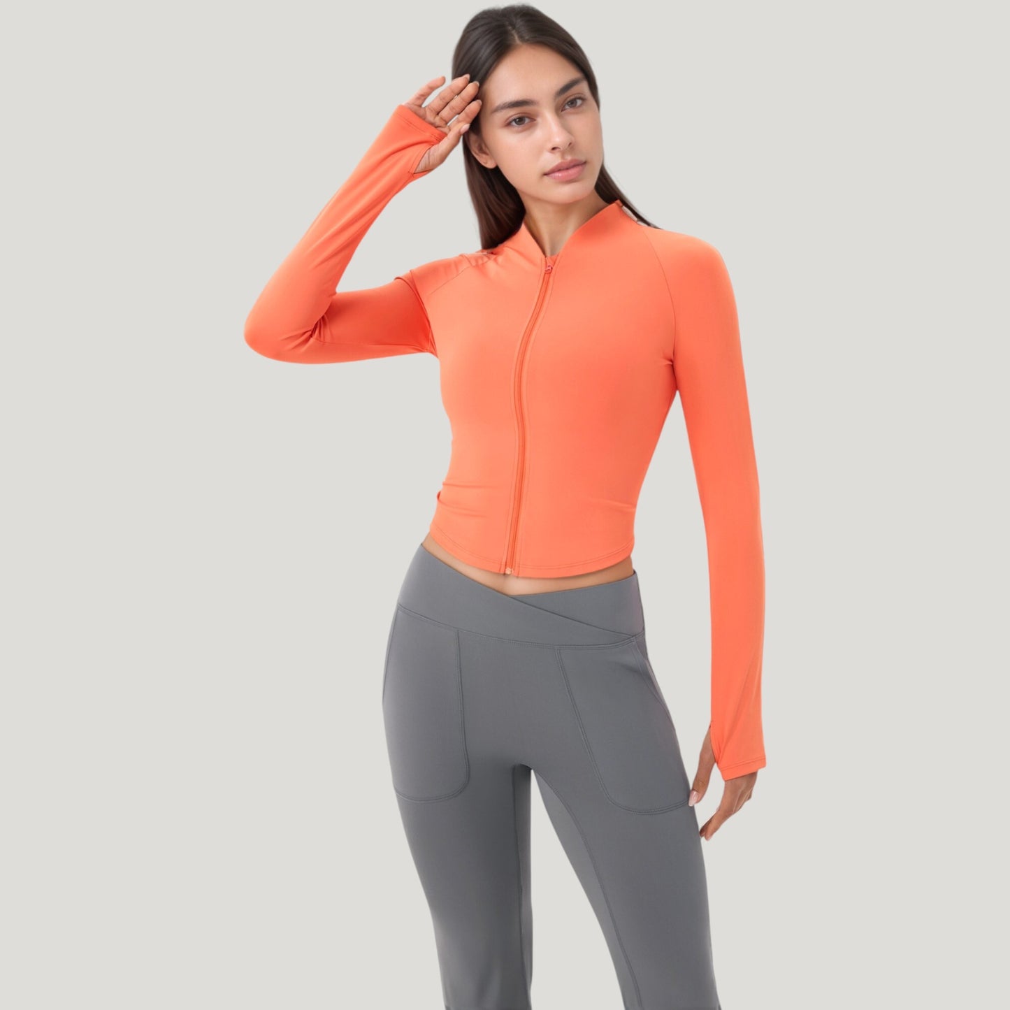 Anna-Kaci Active Women's Long Sleeve Zip Front Activewear Jacket with Streamlined Fit and Lightweight Performance Fabric