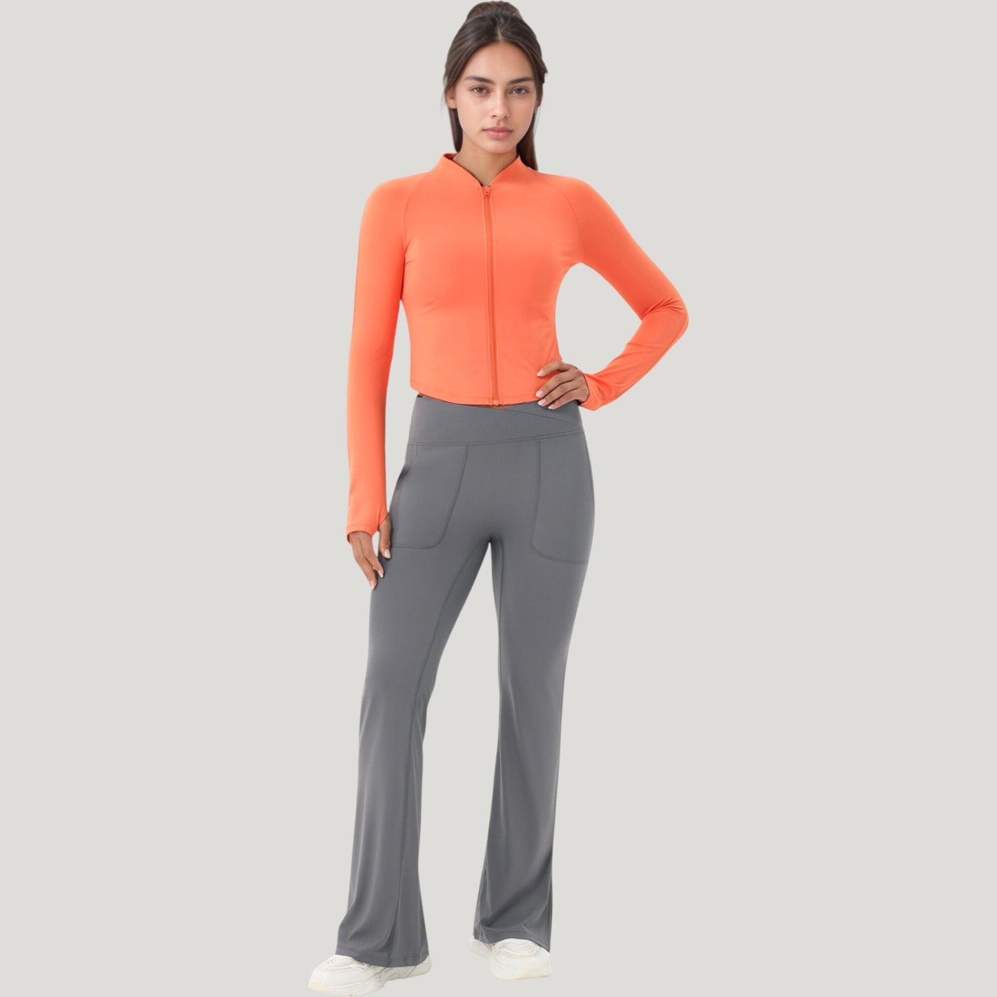 Anna-Kaci Active Women's Long Sleeve Zip Front Activewear Jacket with Streamlined Fit and Lightweight Performance Fabric