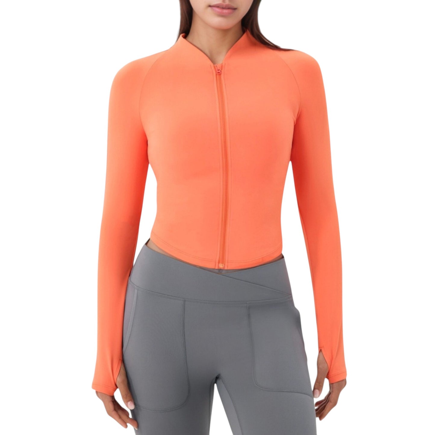 Anna-Kaci Active Women's Long Sleeve Zip Front Activewear Jacket with Streamlined Fit and Lightweight Performance Fabric