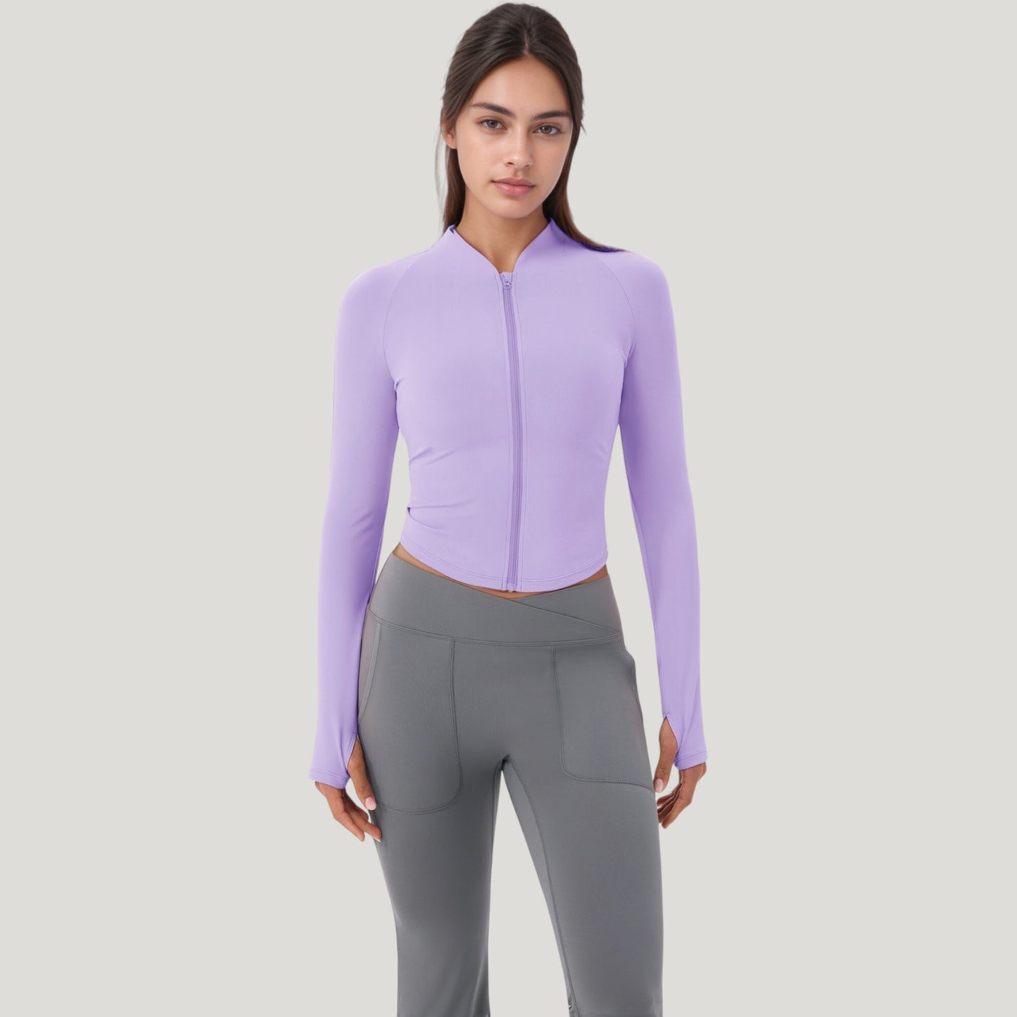 Anna-Kaci Active Women's Long Sleeve Zip Front Activewear Jacket with Streamlined Fit and Lightweight Performance Fabric