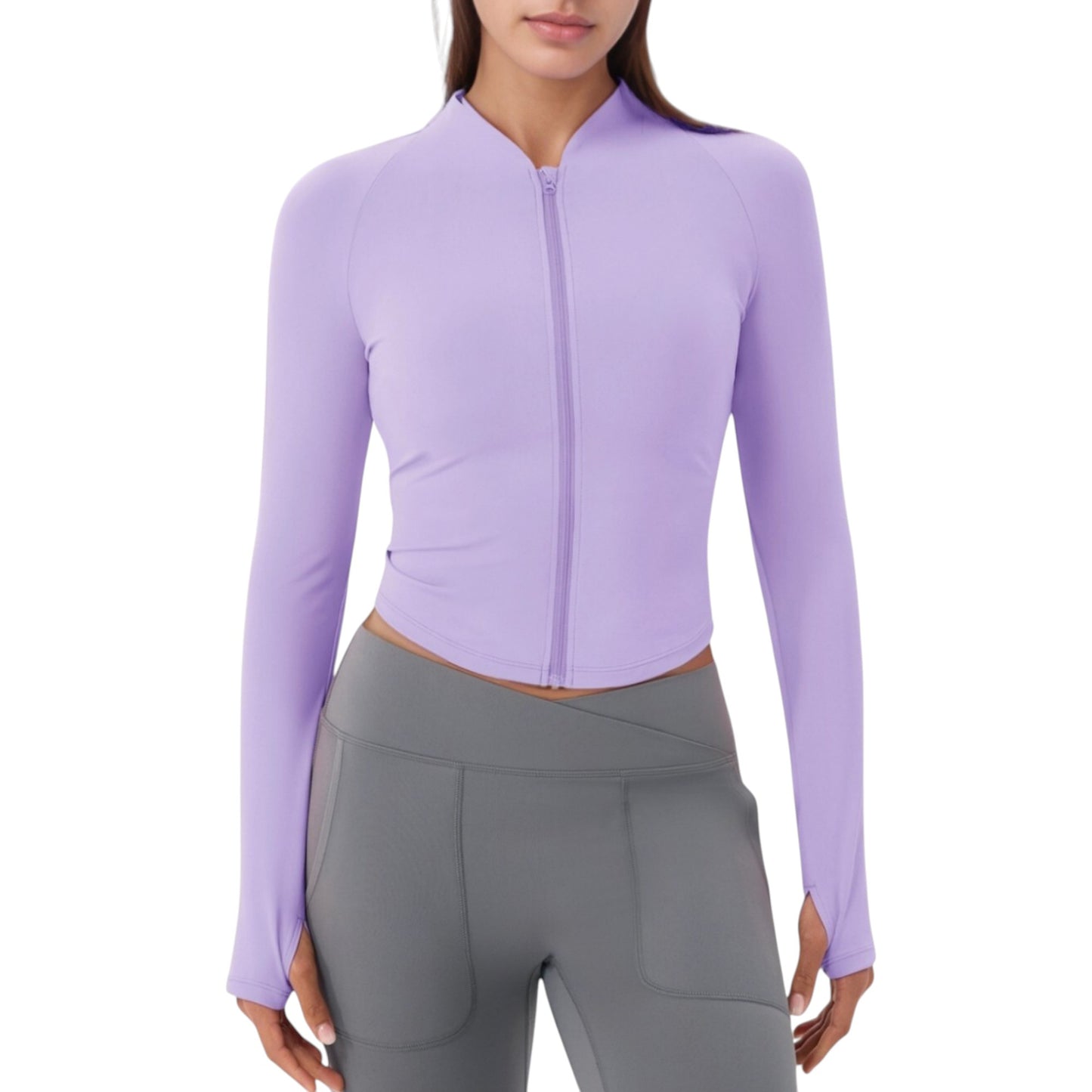 Anna-Kaci Active Women's Long Sleeve Zip Front Activewear Jacket with Streamlined Fit and Lightweight Performance Fabric