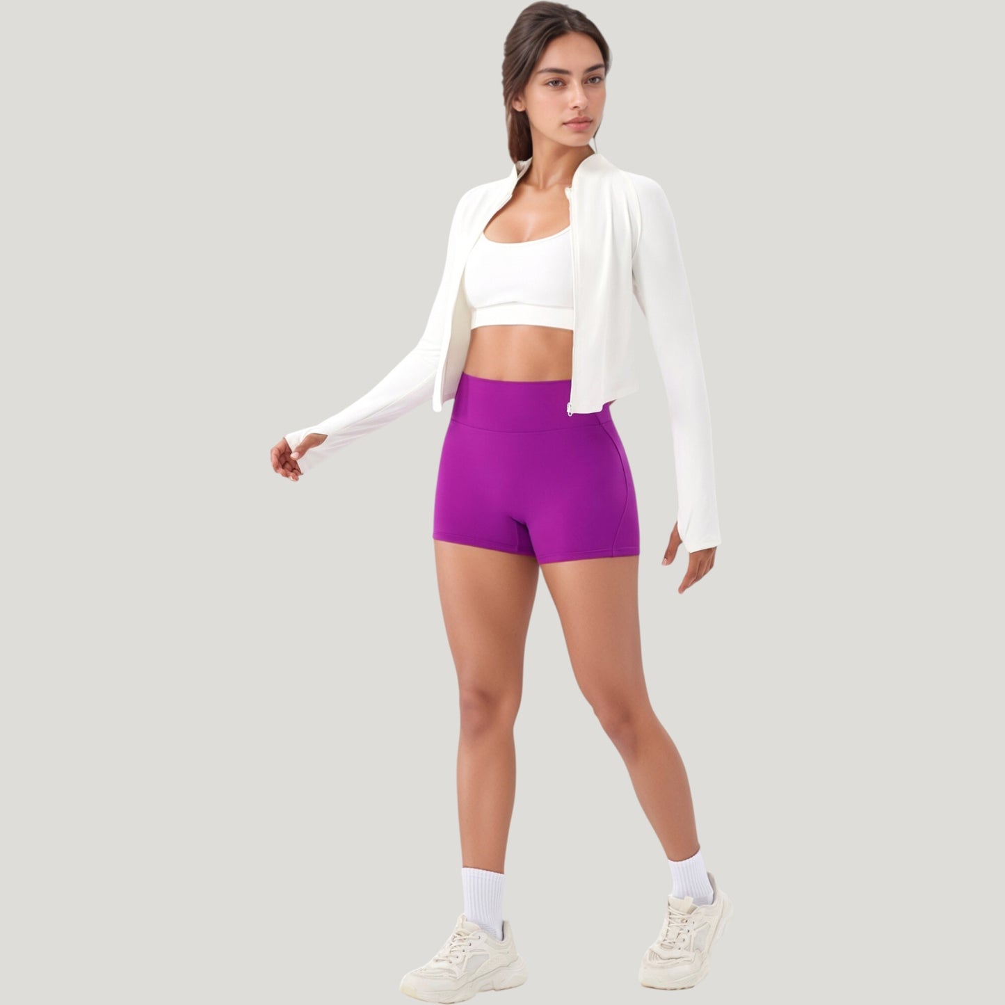Anna-Kaci Active Women's Long Sleeve Zip Front Activewear Jacket with Streamlined Fit and Lightweight Performance Fabric