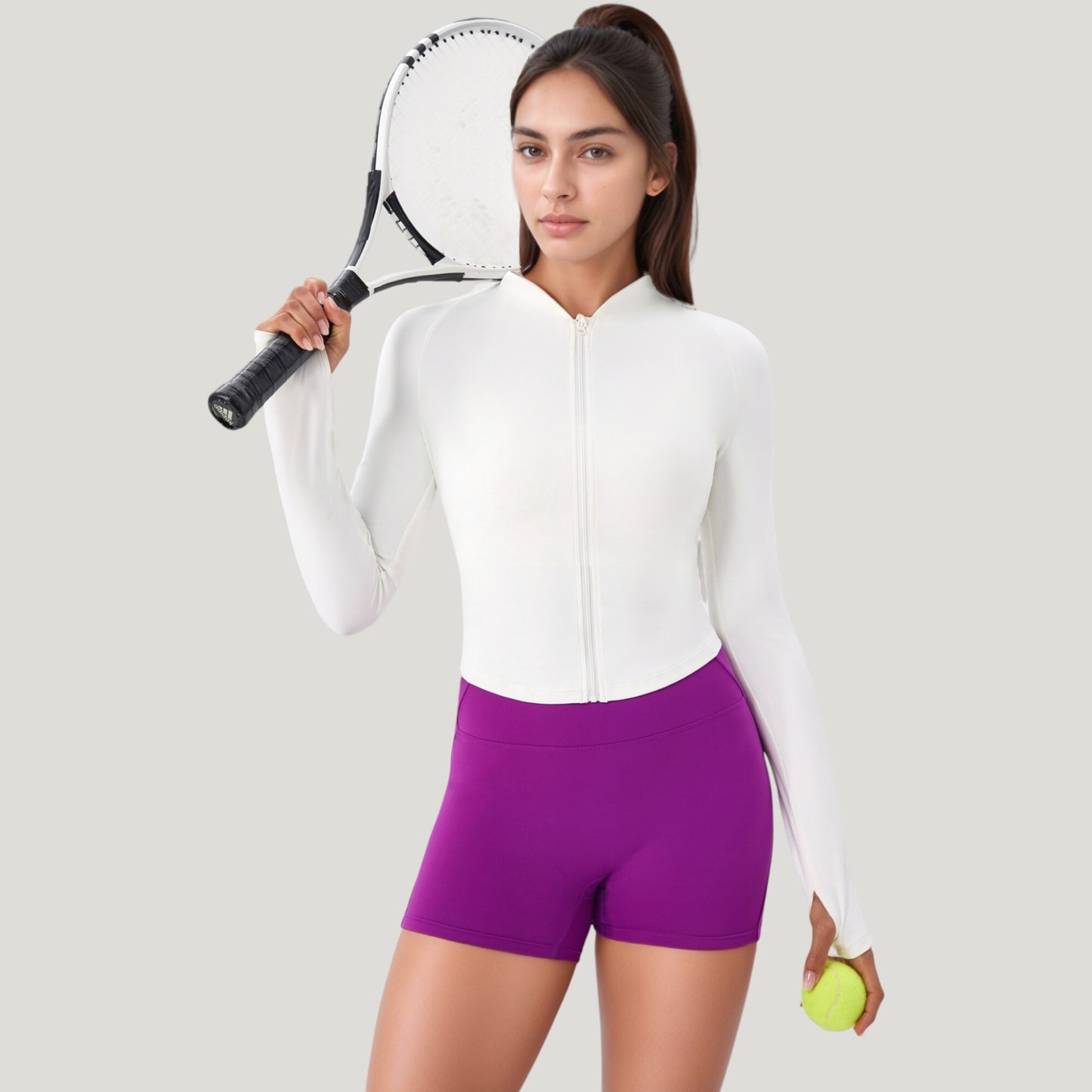 Anna-Kaci Active Women's Long Sleeve Zip Front Activewear Jacket with Streamlined Fit and Lightweight Performance Fabric
