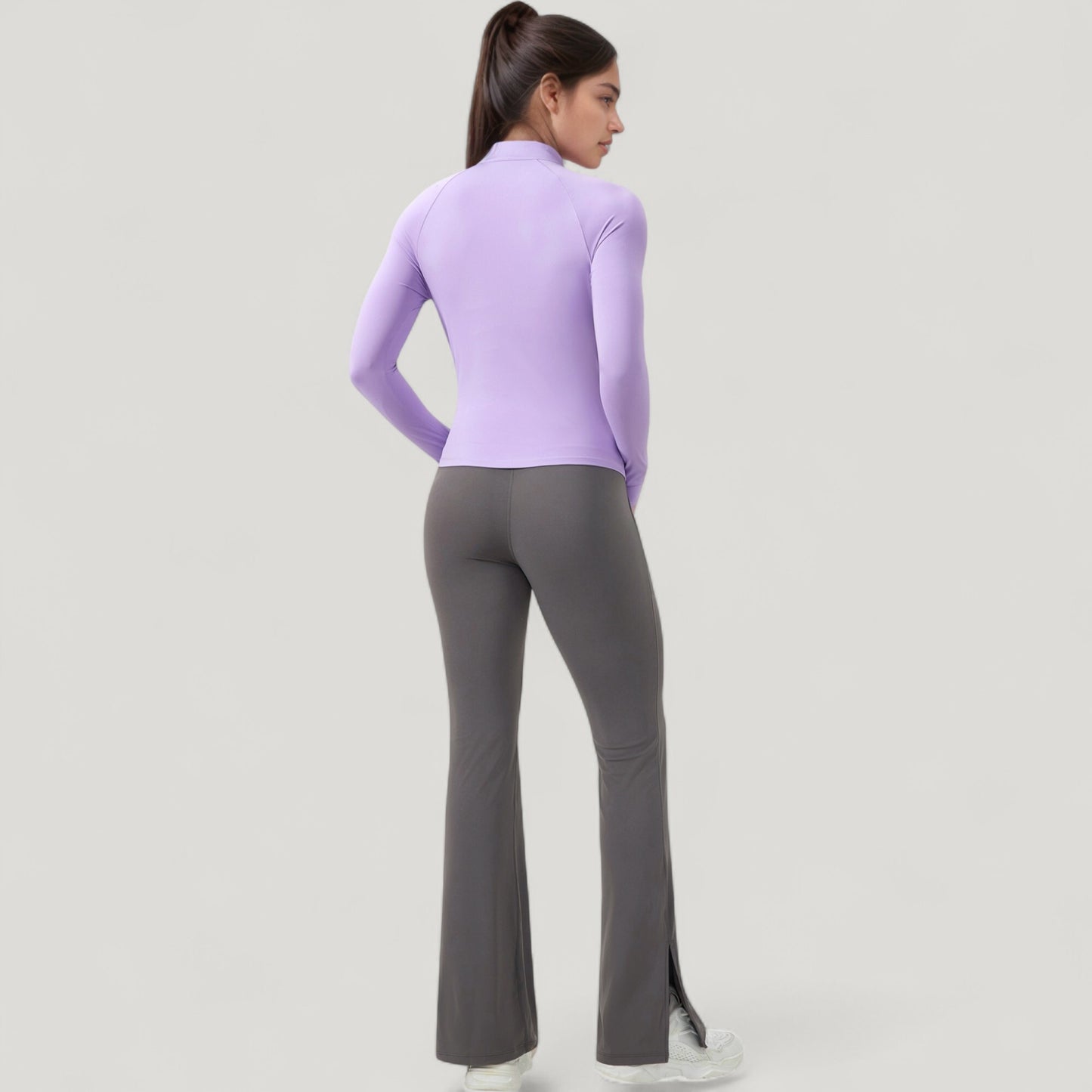 Anna-Kaci Active Women's Long Sleeve Half-Zip Slim Fit Active Jacket with Thumbhole Cuffs and Mock Neck
