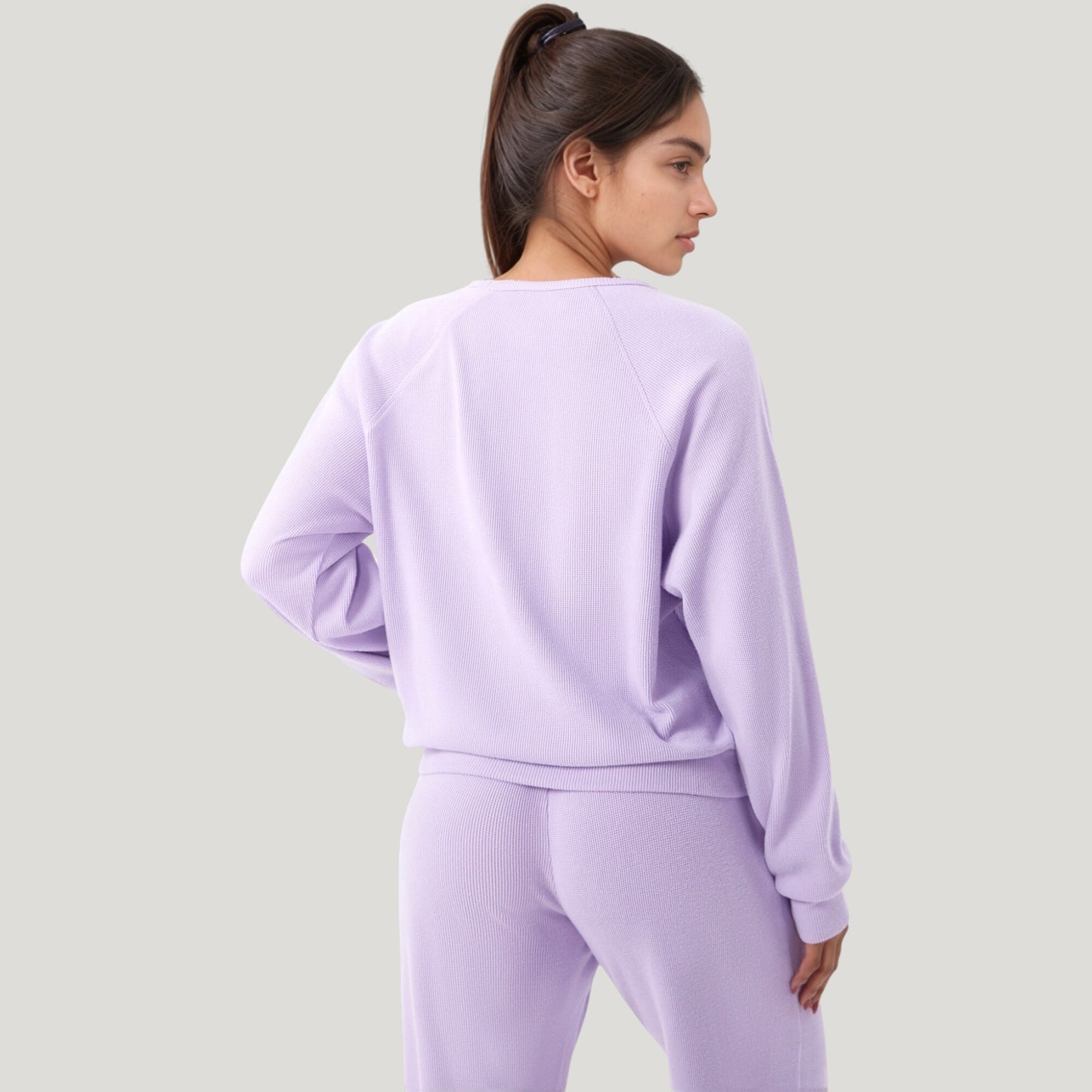 Anna-Kaci Active Women's Long Sleeve Crew Neck Pullover Top with Relaxed Fit and Ribbed Cuffs