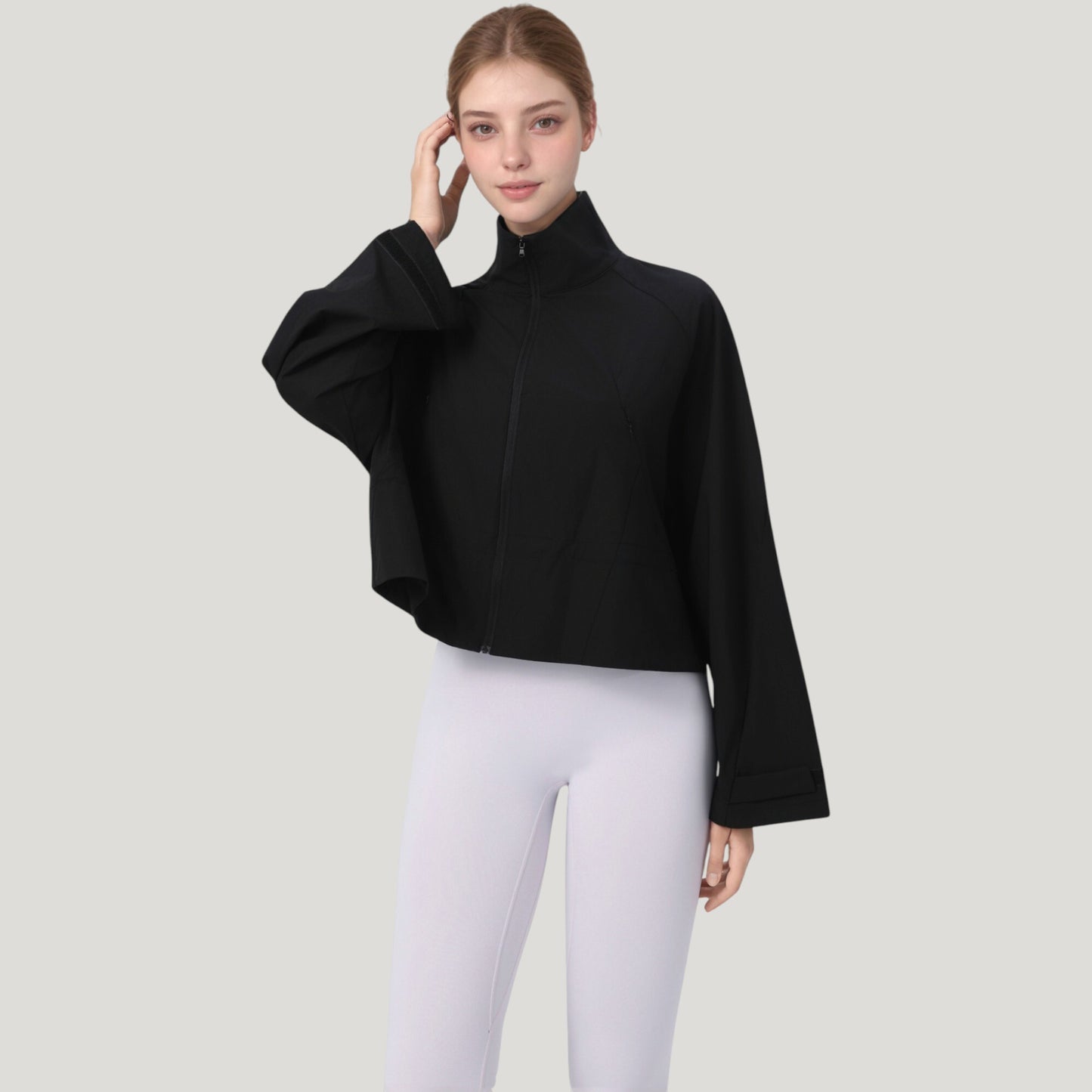 Anna-Kaci Active Women's Zip Up Lightweight Active Jacket with Stand Collar and Relaxed Fit