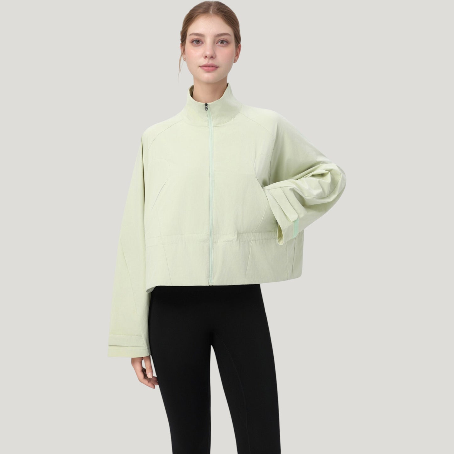 Anna-Kaci Active Women's Zip Up Lightweight Active Jacket with Stand Collar and Relaxed Fit