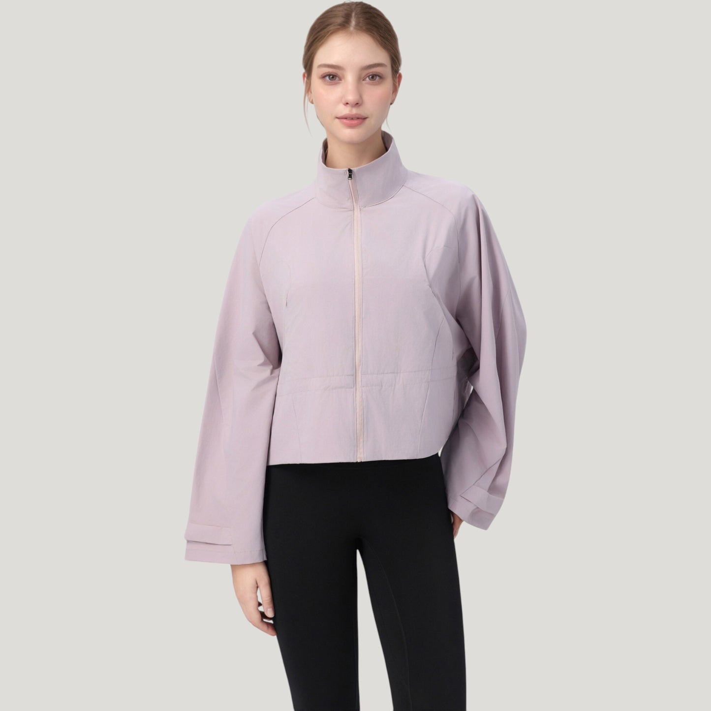 Anna-Kaci Active Women's Zip Up Lightweight Active Jacket with Stand Collar and Relaxed Fit