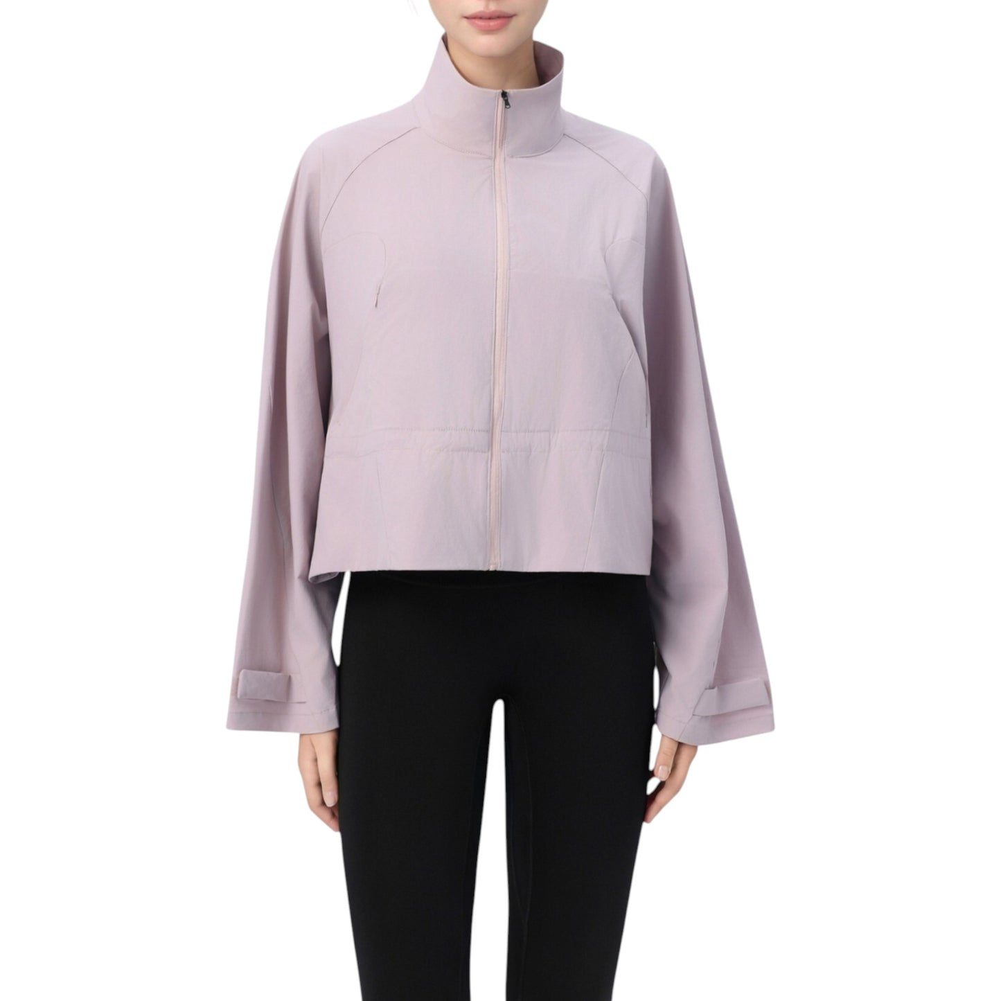 Anna-Kaci Active Women's Zip Up Lightweight Active Jacket with Stand Collar and Relaxed Fit
