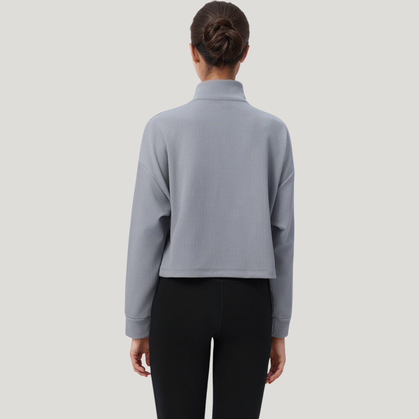 Anna-Kaci Active Women's Long Sleeve Half Zip Pullover Top with Mock Neck and Kangaroo Pocket