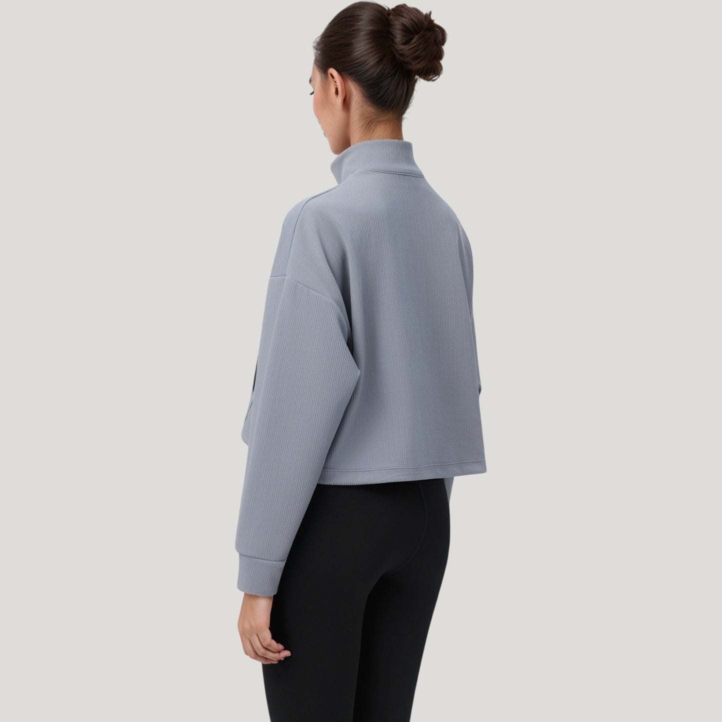 Anna-Kaci Active Women's Long Sleeve Half Zip Pullover Top with Mock Neck and Kangaroo Pocket