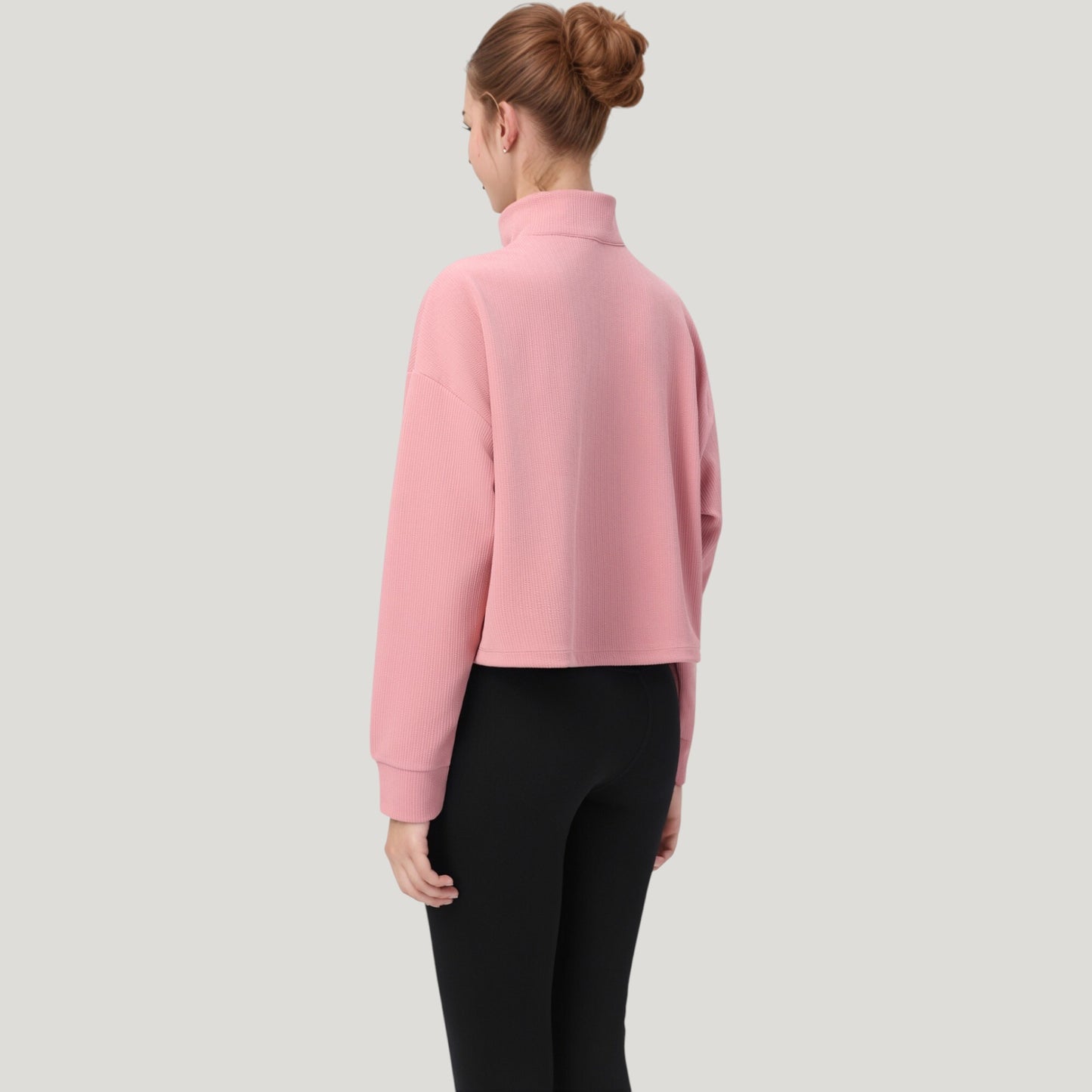 Anna-Kaci Active Women's Long Sleeve Half Zip Pullover Top with Mock Neck and Kangaroo Pocket