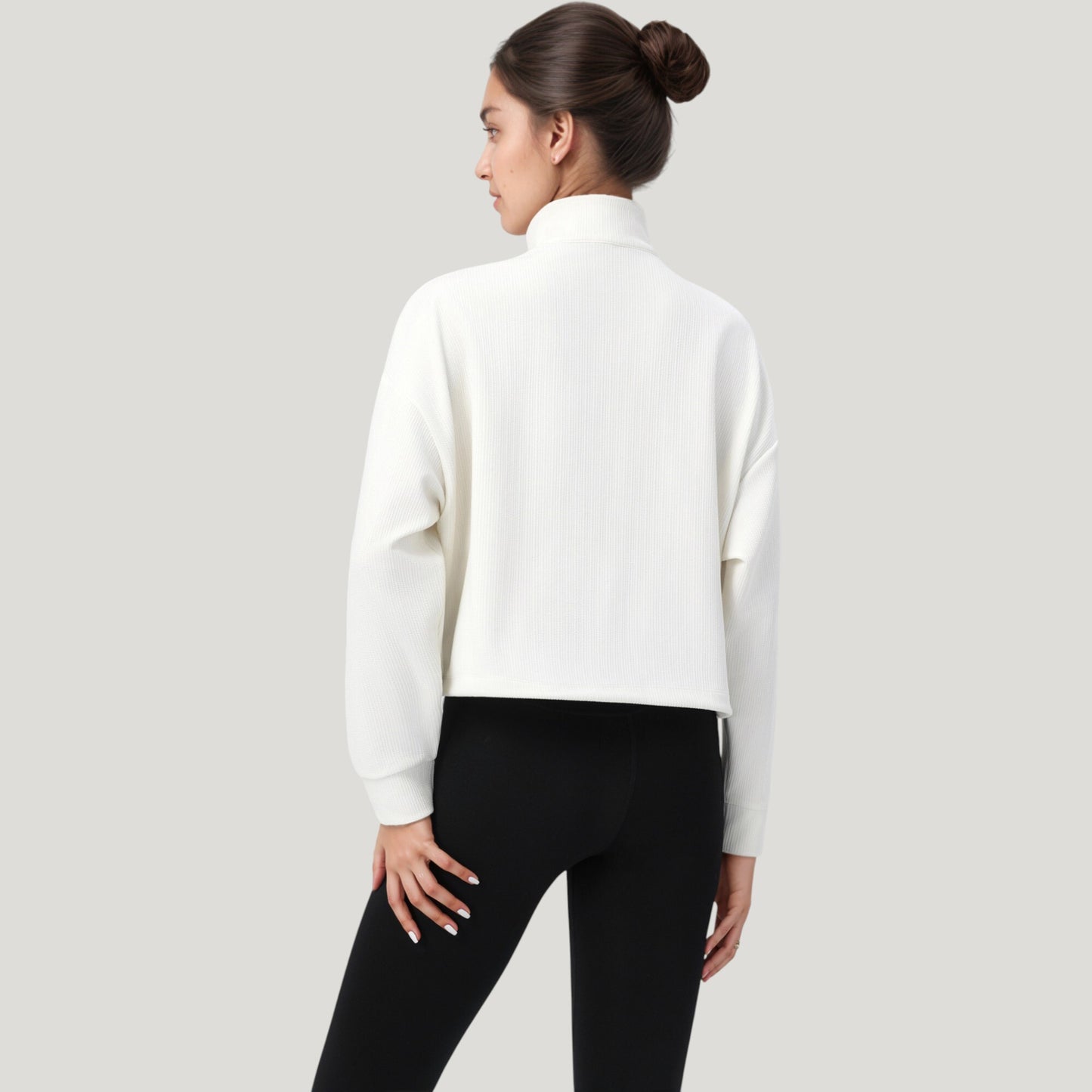 Anna-Kaci Active Women's Long Sleeve Half Zip Pullover Top with Mock Neck and Kangaroo Pocket