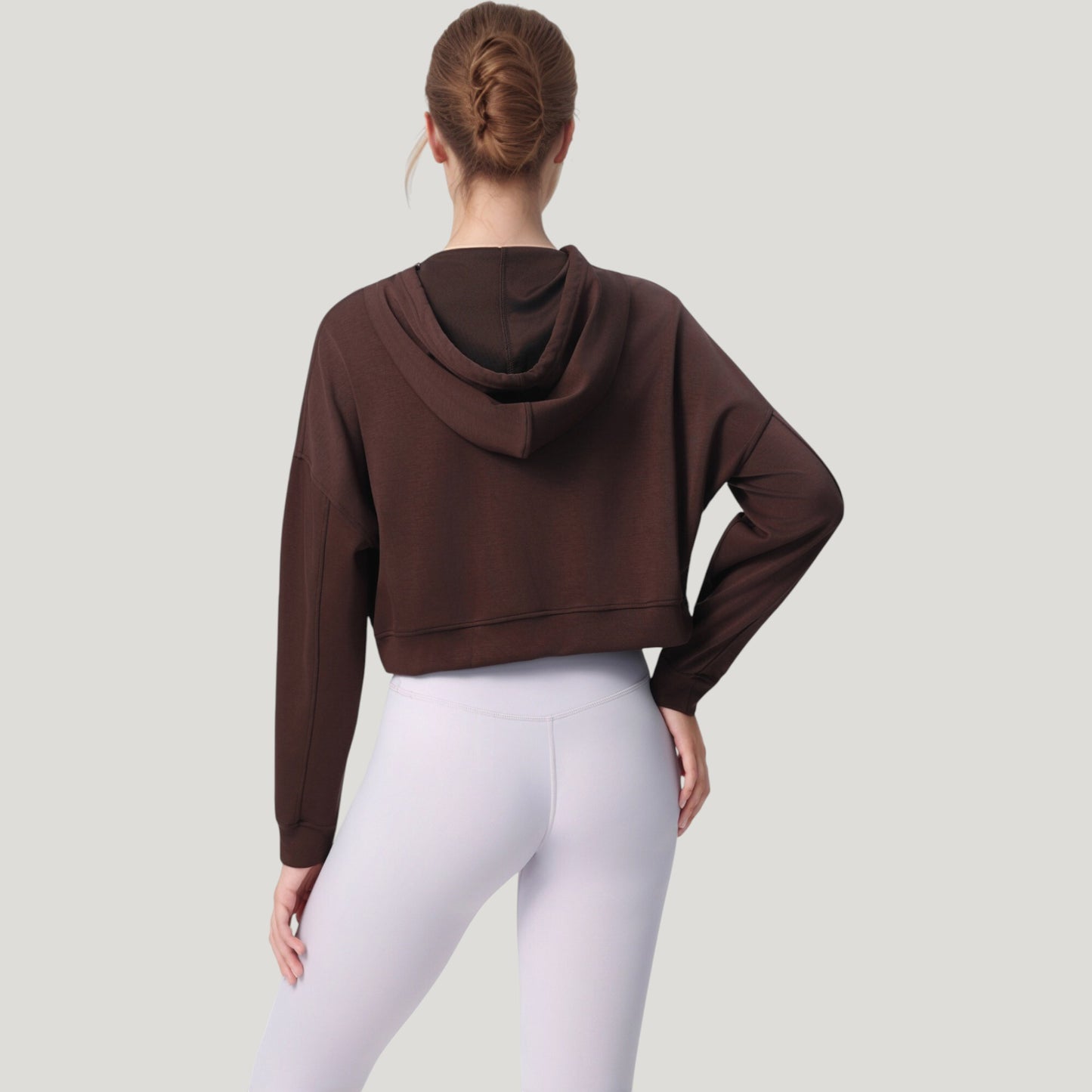 Anna-Kaci Active Women's Zip Front Cropped Hoodie with Long Sleeves and Drawstring Hood