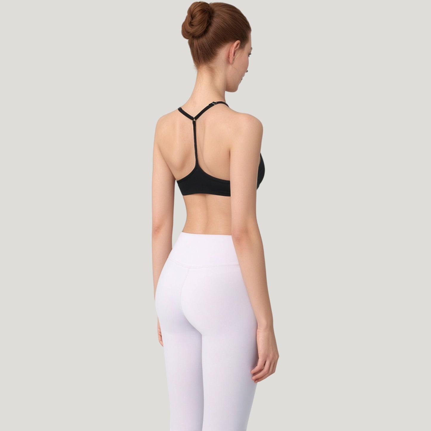 Anna-Kaci Active Women's Scoop Neck Sports Bra with Thin Adjustable Straps and Smooth Seamless Design