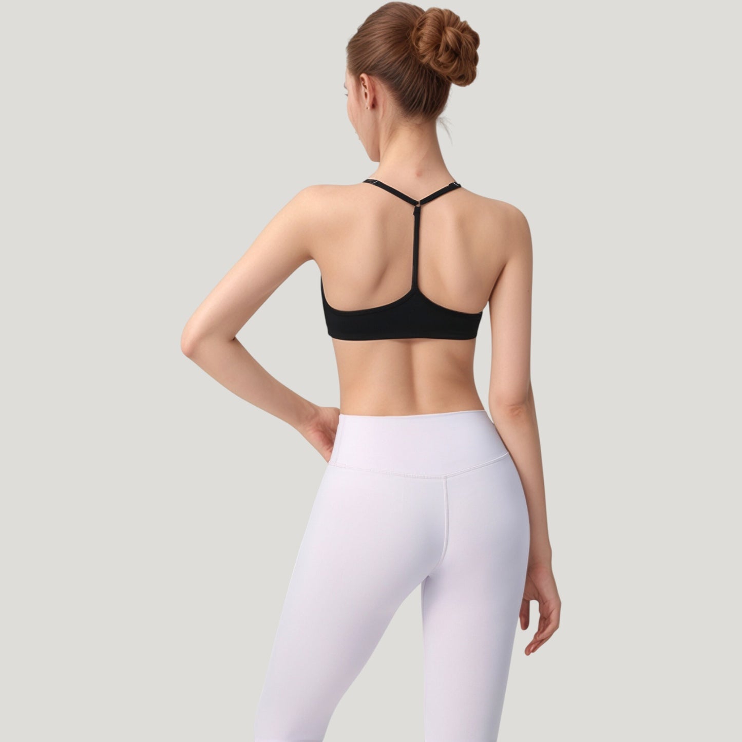 Anna-Kaci Active Women's Scoop Neck Sports Bra with Thin Adjustable Straps and Smooth Seamless Design