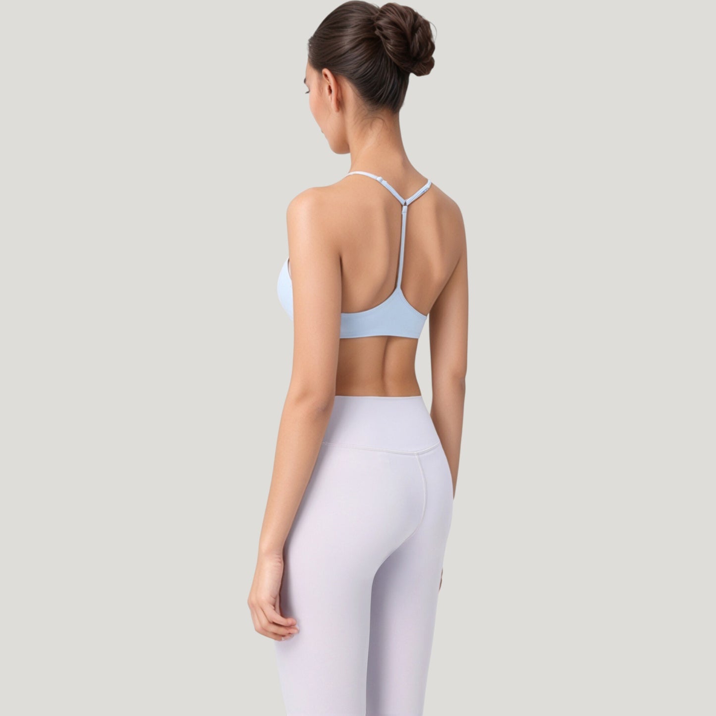 Anna-Kaci Active Women's Scoop Neck Sports Bra with Thin Adjustable Straps and Smooth Seamless Design