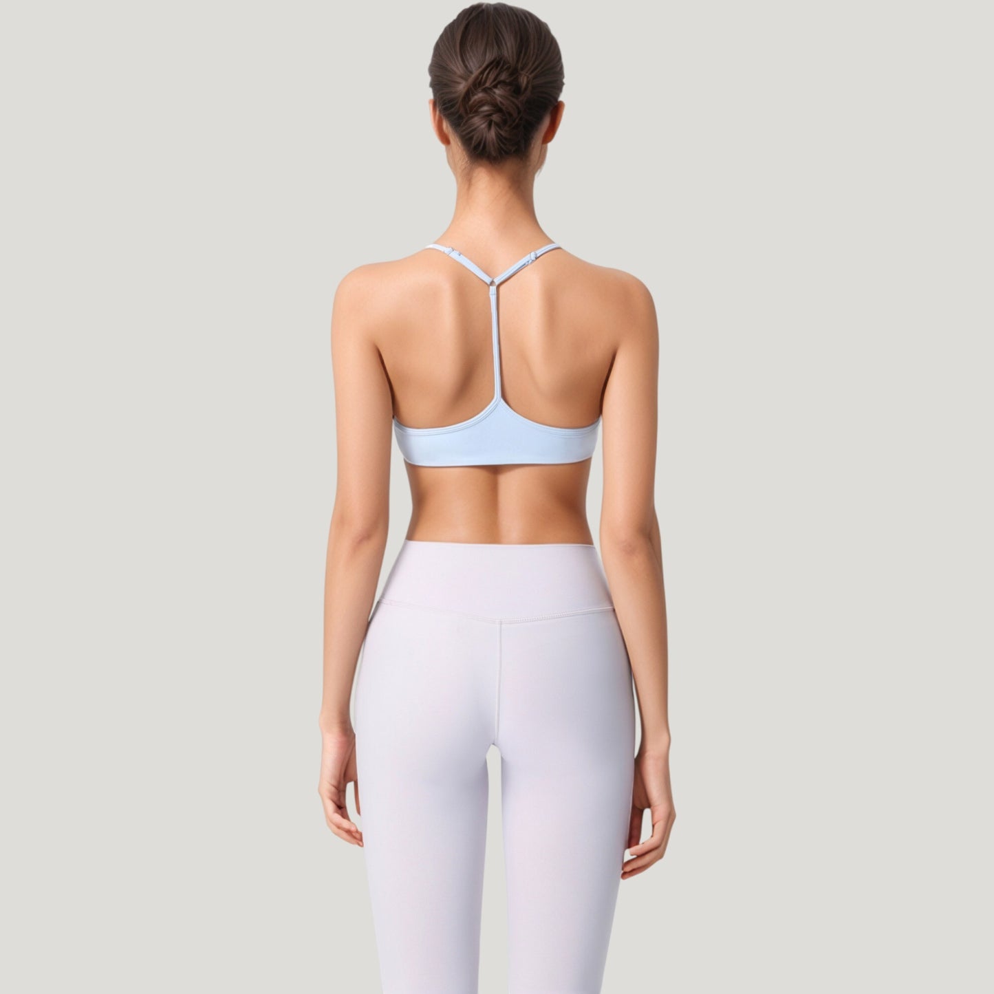 Anna-Kaci Active Women's Scoop Neck Sports Bra with Thin Adjustable Straps and Smooth Seamless Design