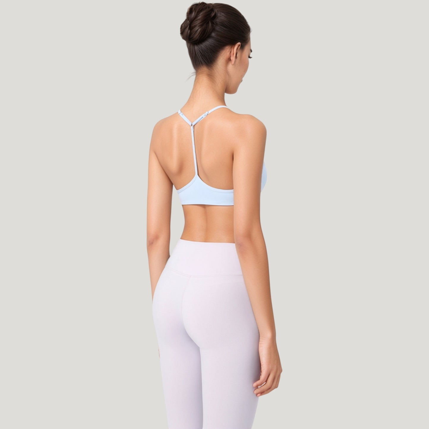 Anna-Kaci Active Women's Scoop Neck Sports Bra with Thin Adjustable Straps and Smooth Seamless Design