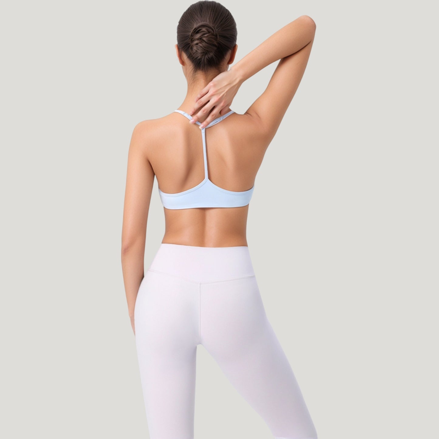 Anna-Kaci Active Women's Scoop Neck Sports Bra with Thin Adjustable Straps and Smooth Seamless Design