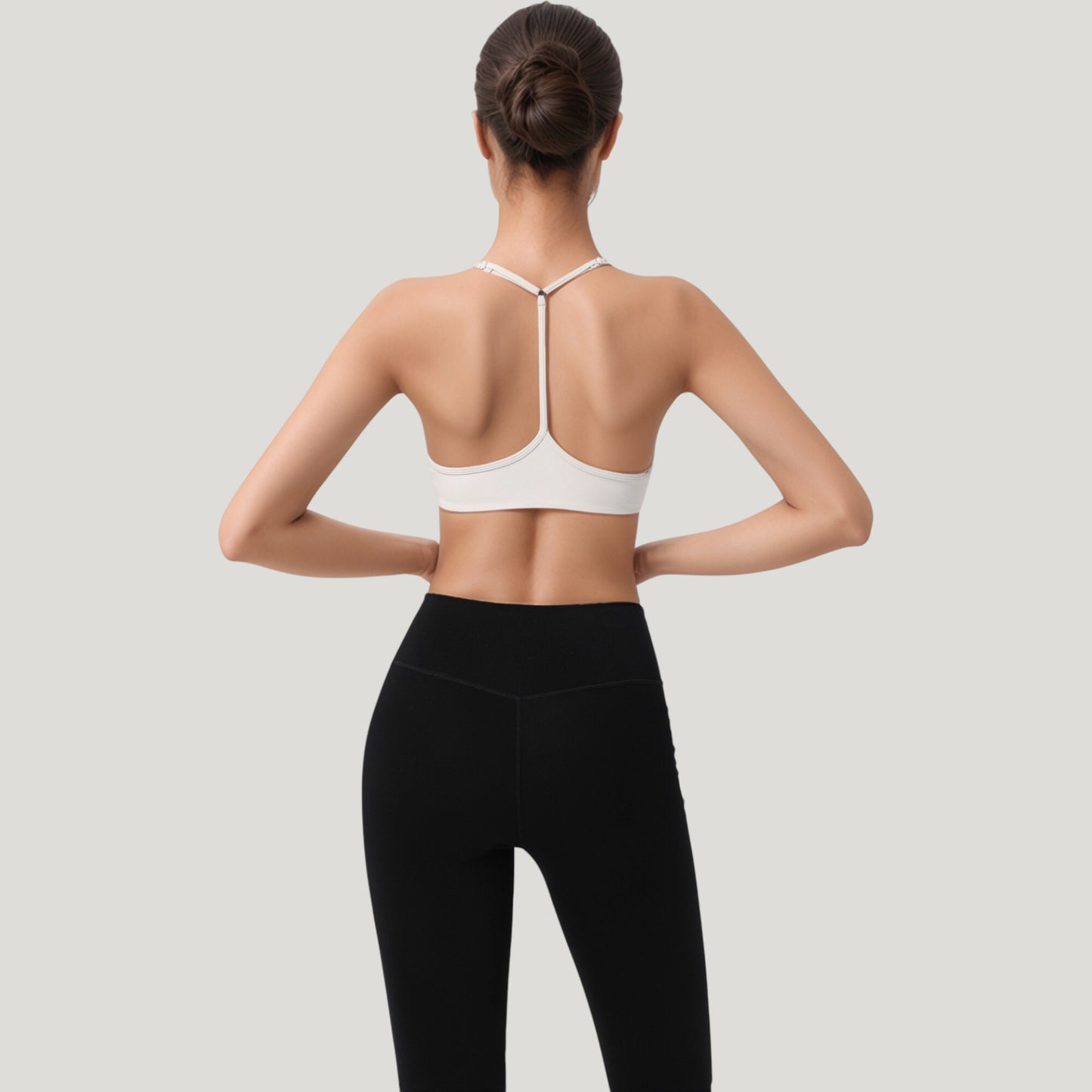 Anna-Kaci Active Women's Scoop Neck Sports Bra with Thin Adjustable Straps and Smooth Seamless Design