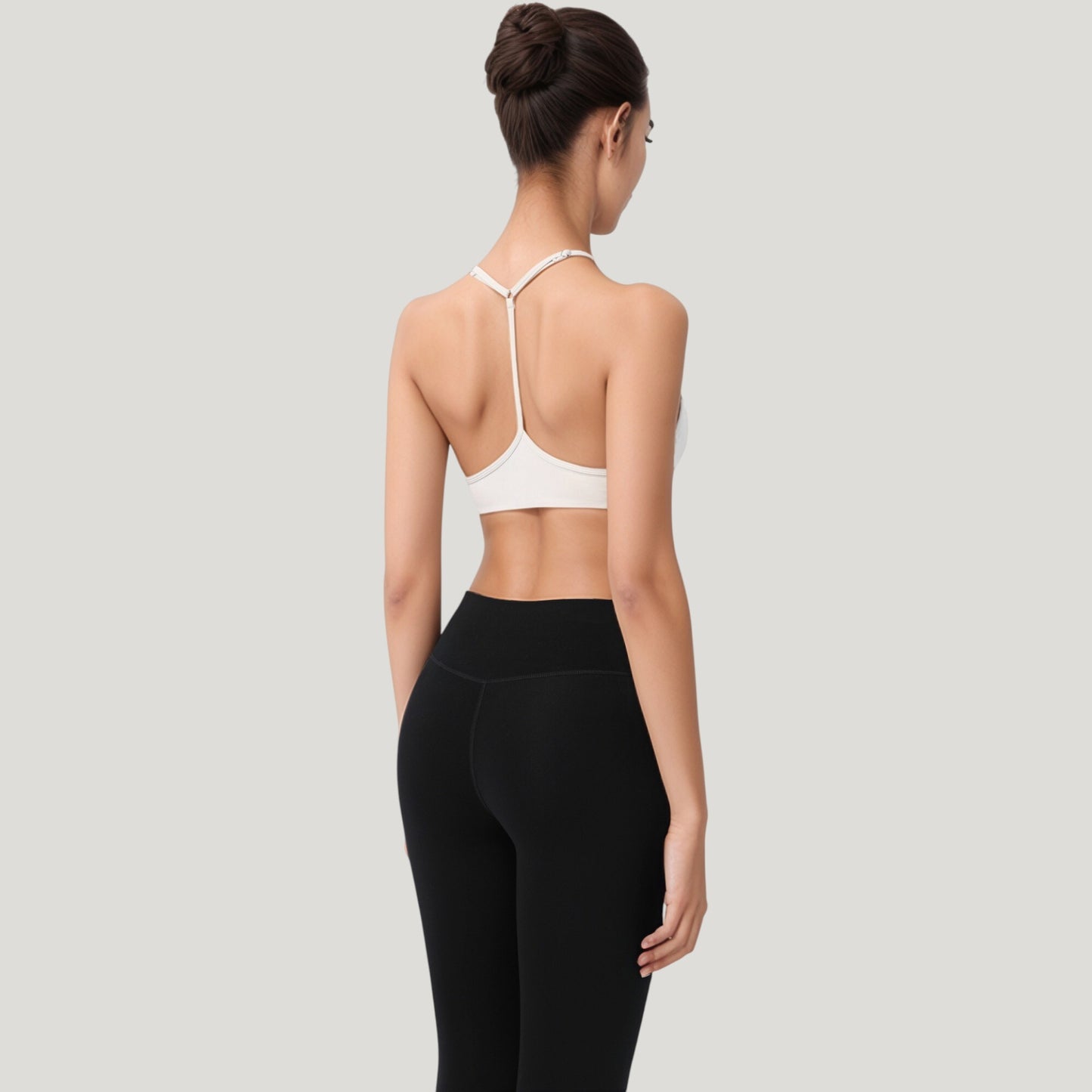 Anna-Kaci Active Women's Scoop Neck Sports Bra with Thin Adjustable Straps and Smooth Seamless Design
