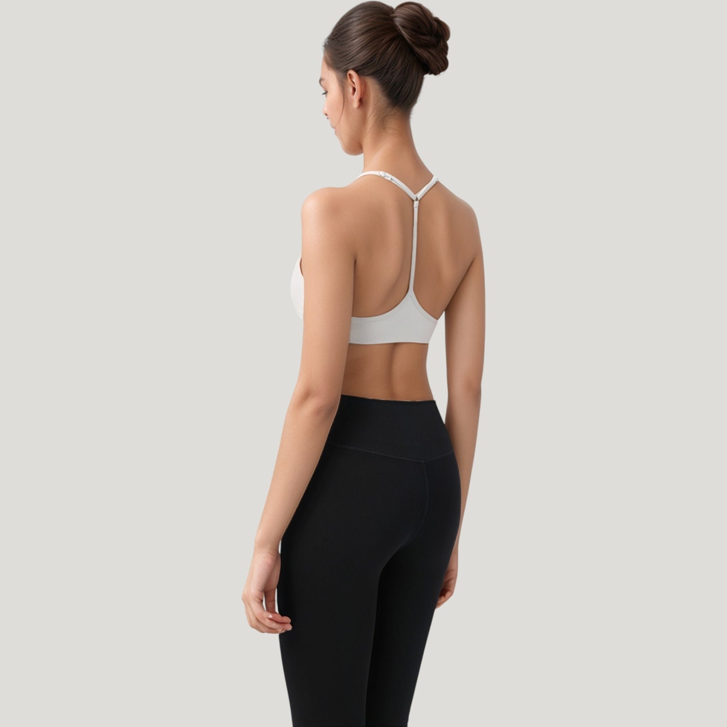 Anna-Kaci Active Women's Scoop Neck Sports Bra with Thin Adjustable Straps and Smooth Seamless Design