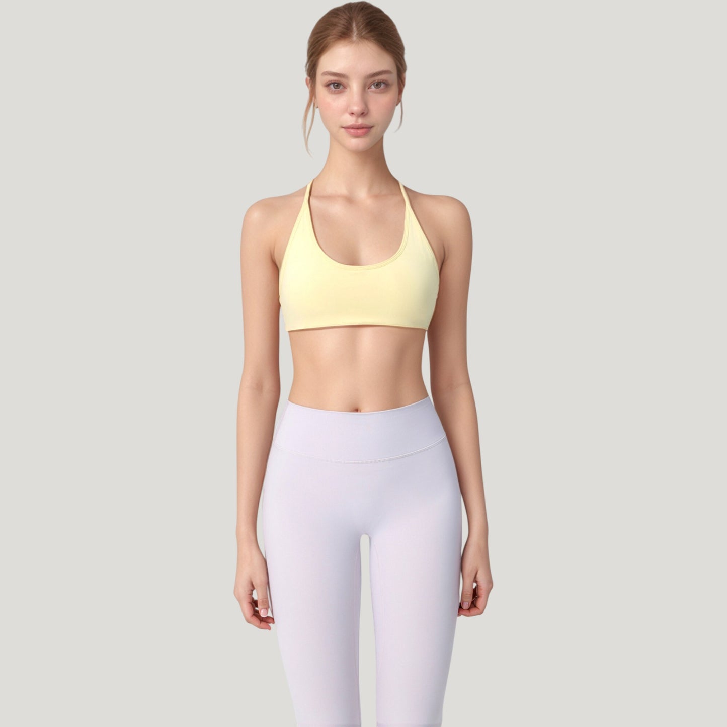 Anna-Kaci Active Women's Scoop Neck Sports Bra with Thin Adjustable Straps and Smooth Seamless Design