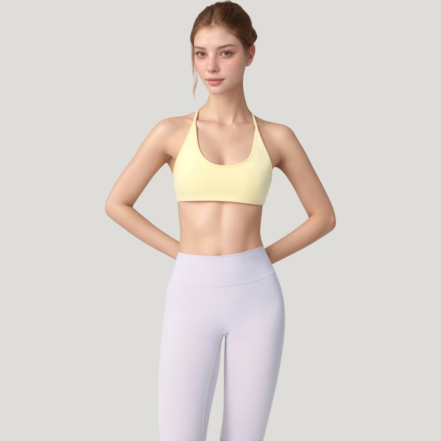 Anna-Kaci Active Women's Scoop Neck Sports Bra with Thin Adjustable Straps and Smooth Seamless Design