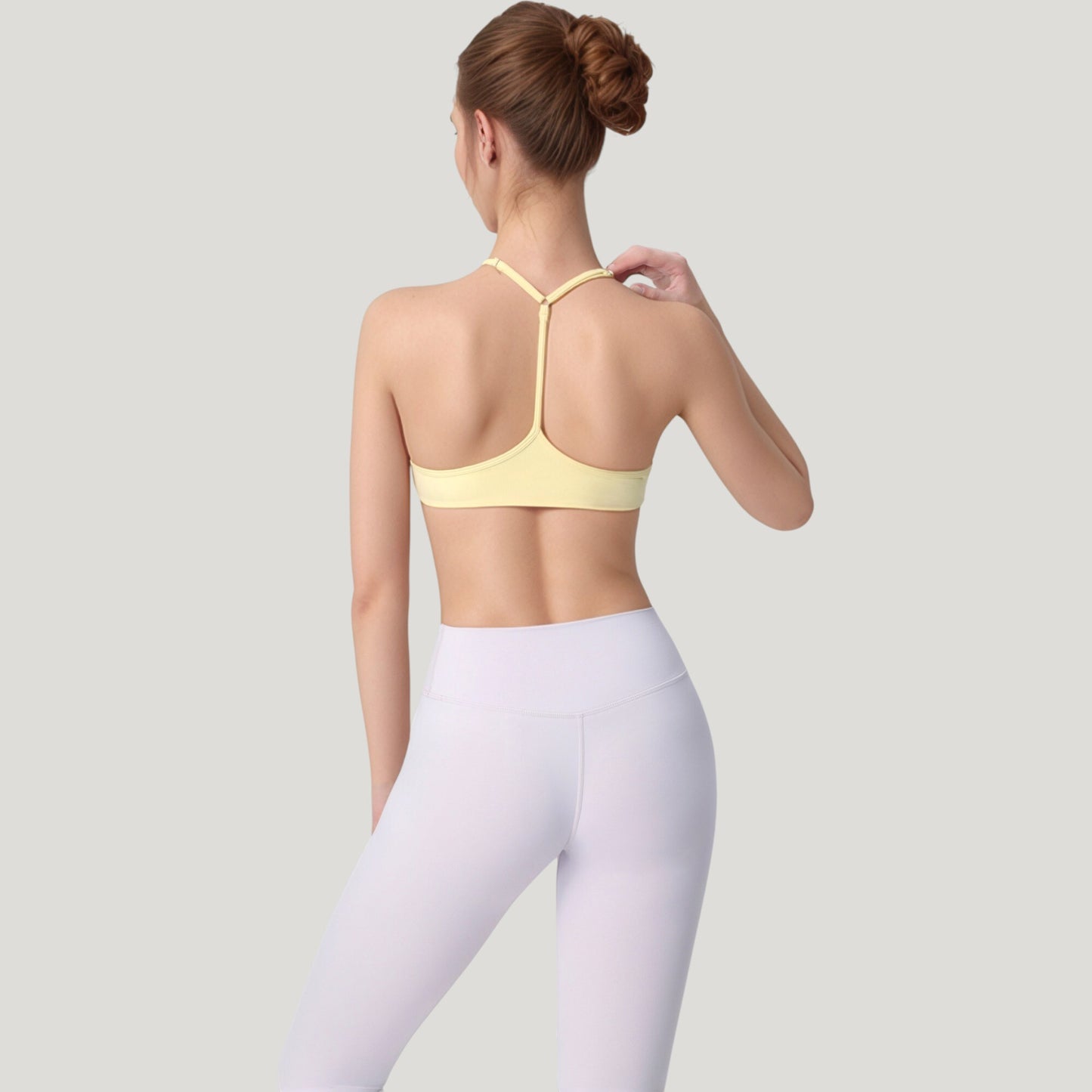 Anna-Kaci Active Women's Scoop Neck Sports Bra with Thin Adjustable Straps and Smooth Seamless Design