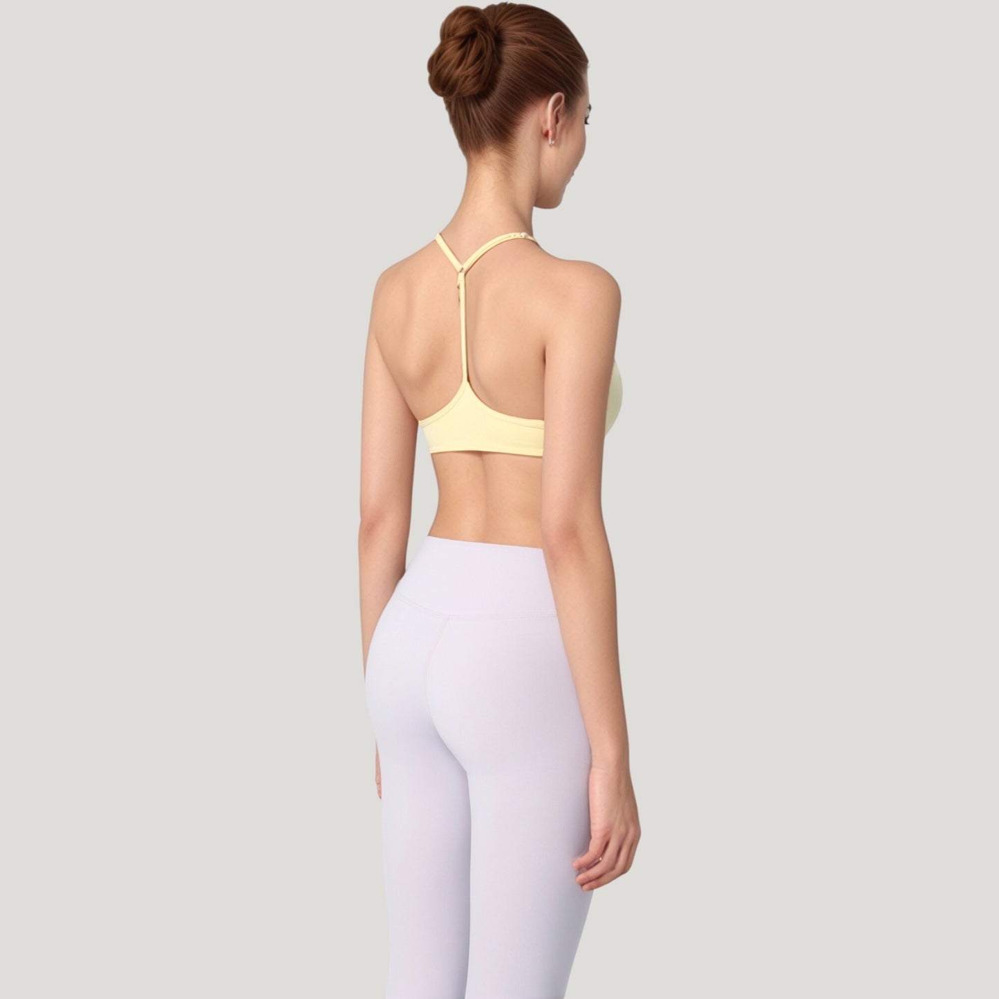 Anna-Kaci Active Women's Scoop Neck Sports Bra with Thin Adjustable Straps and Smooth Seamless Design