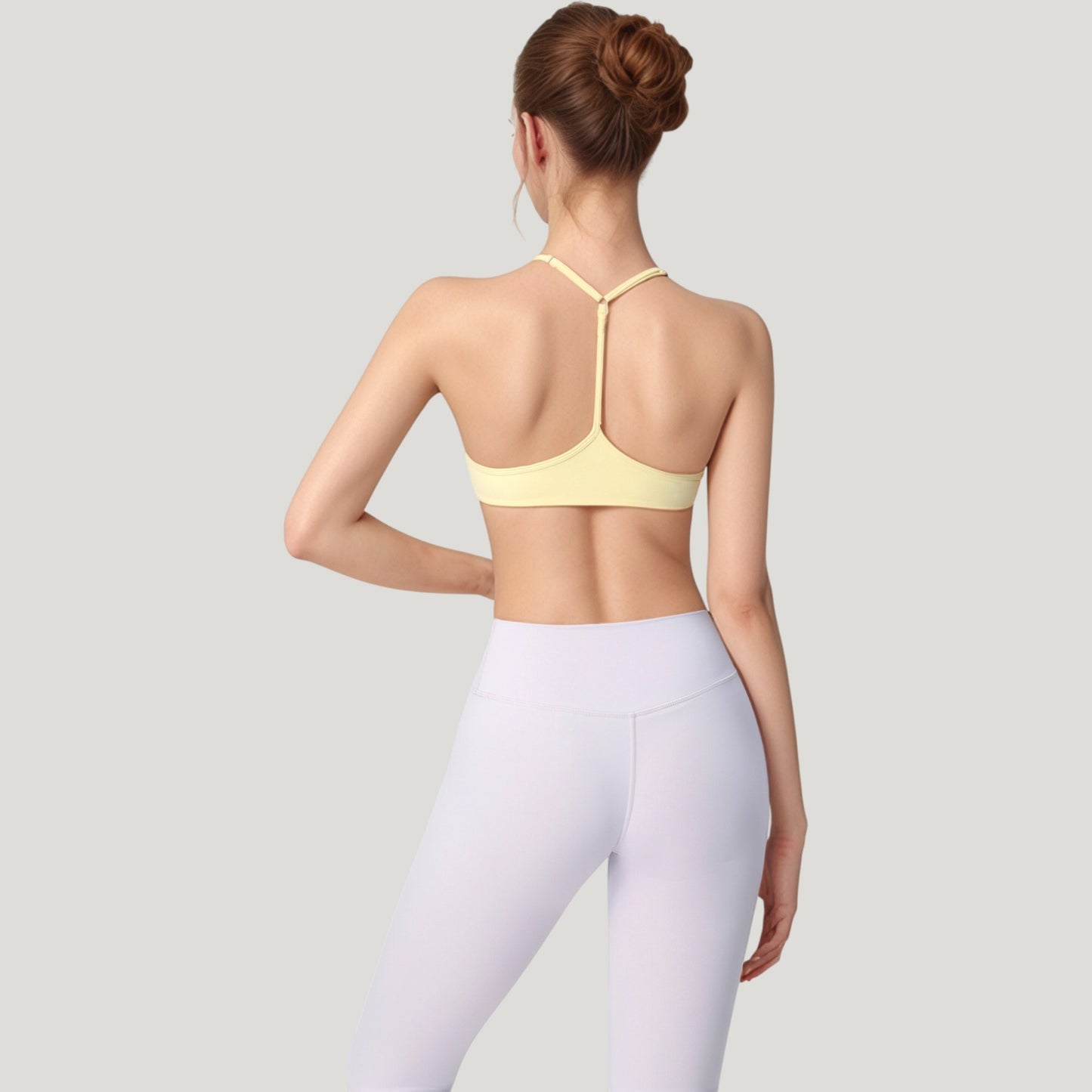 Anna-Kaci Active Women's Scoop Neck Sports Bra with Thin Adjustable Straps and Smooth Seamless Design
