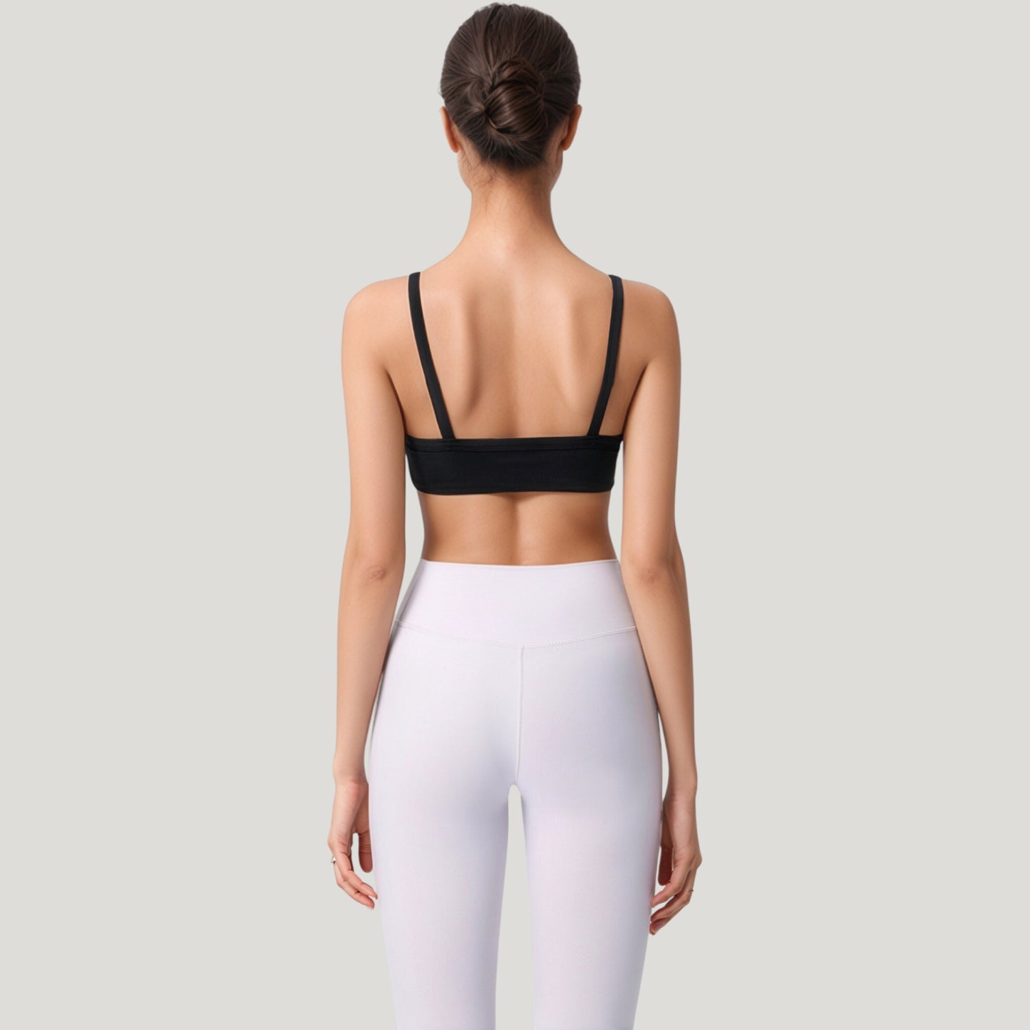 Anna-Kaci Active Women's Square Neck Sports Bra with Wide Fixed Straps and Smooth Seamless Design