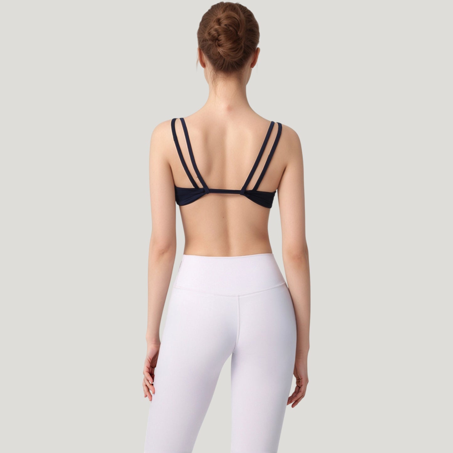 Anna-Kaci Active Women's Scoop Neck Sports Bra with Wide Straps and Seamless Design