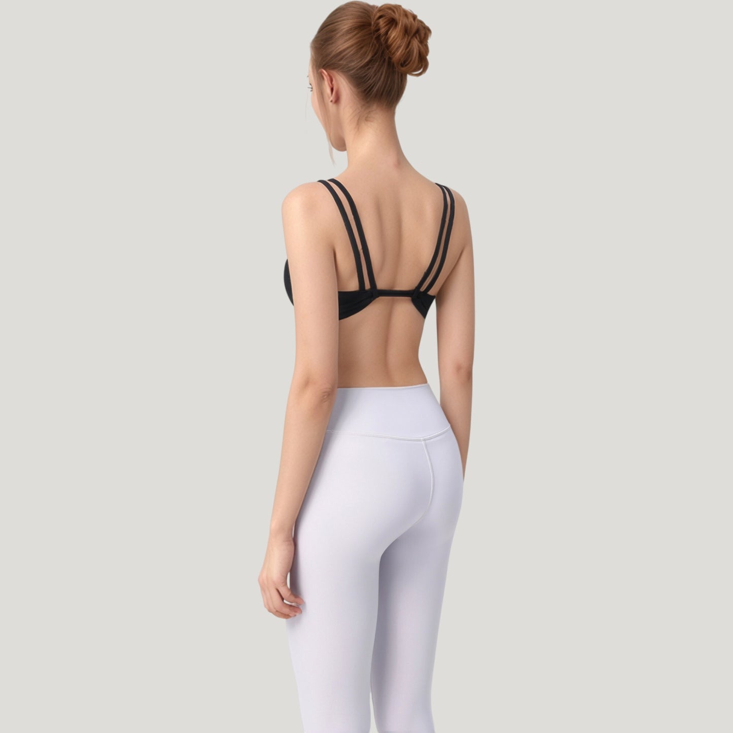 Anna-Kaci Active Women's Scoop Neck Sports Bra with Wide Straps and Seamless Design