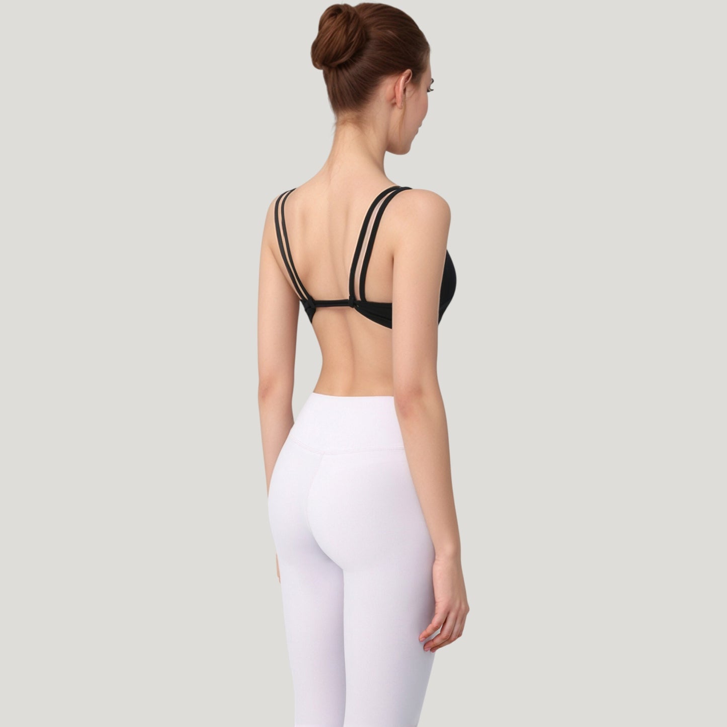Anna-Kaci Active Women's Scoop Neck Sports Bra with Wide Straps and Seamless Design