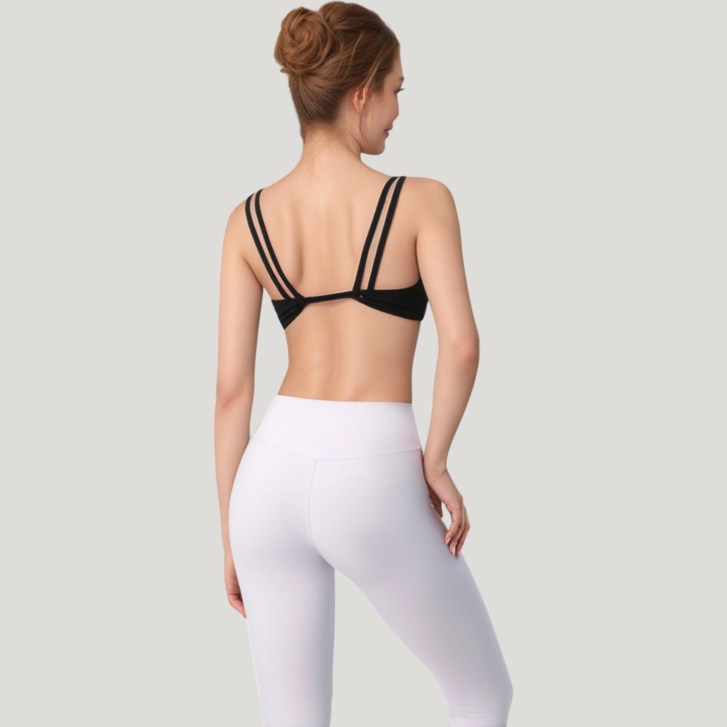 Anna-Kaci Active Women's Scoop Neck Sports Bra with Wide Straps and Seamless Design