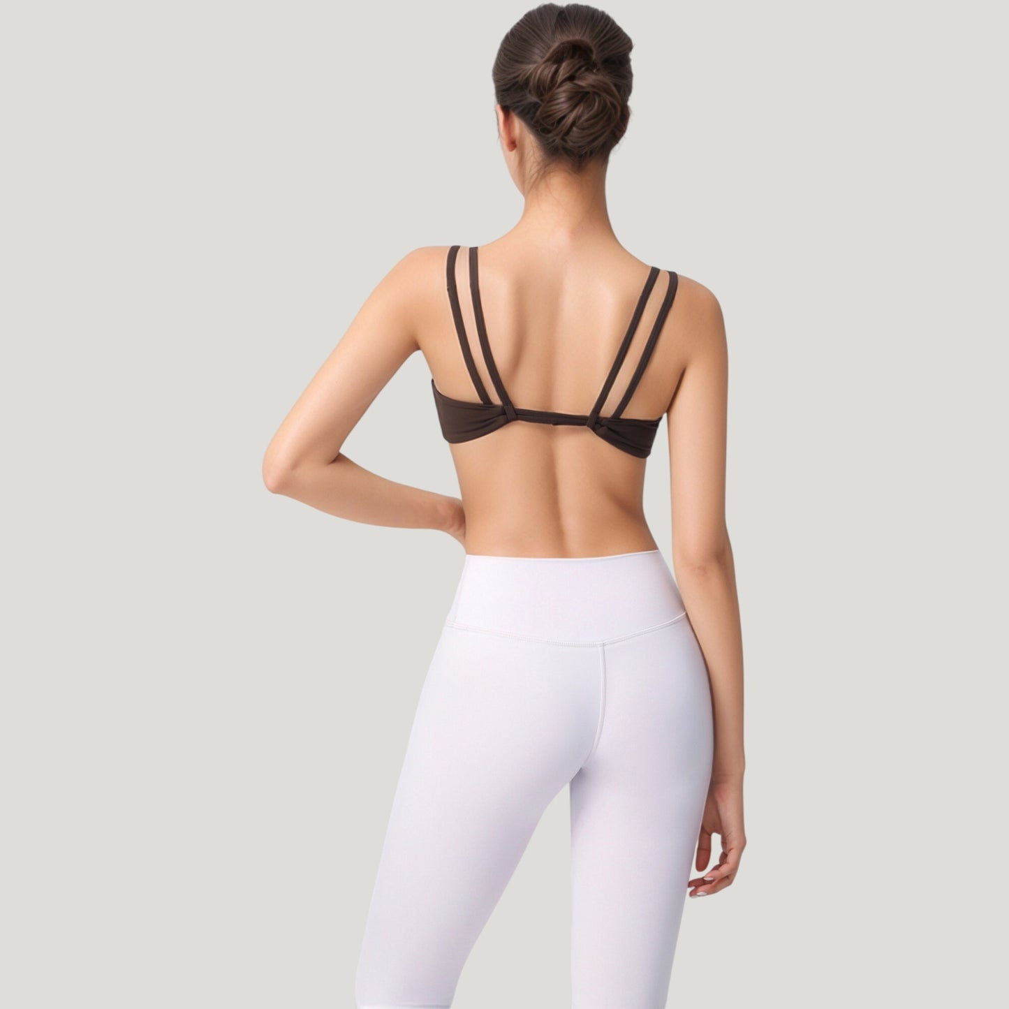 Anna-Kaci Active Women's Scoop Neck Sports Bra with Wide Straps and Seamless Design