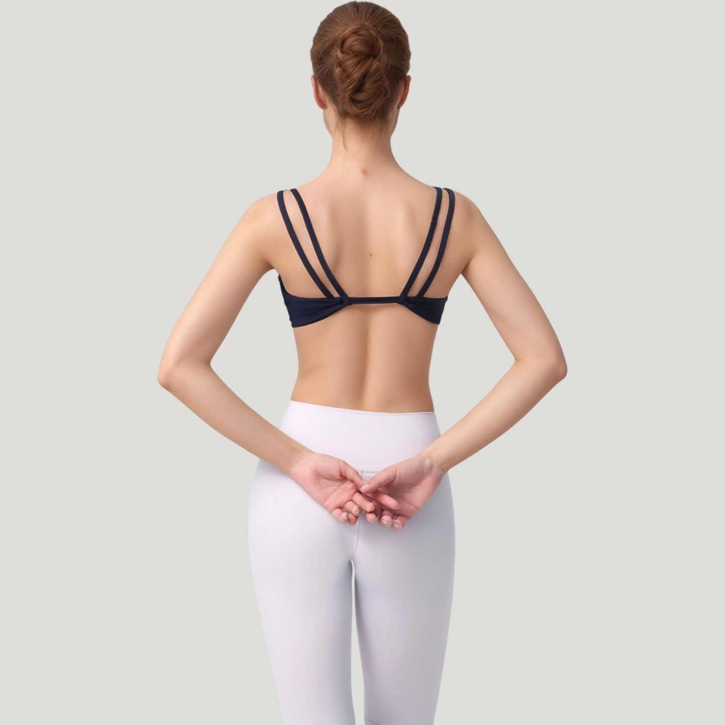 Anna-Kaci Active Women's Scoop Neck Sports Bra with Wide Straps and Seamless Design