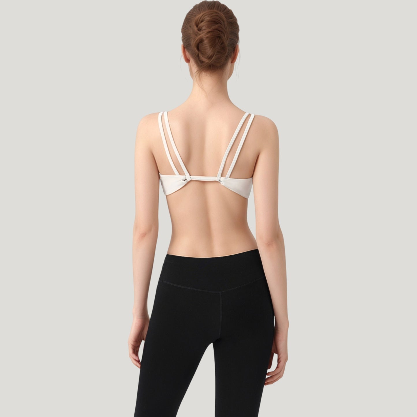 Anna-Kaci Active Women's Scoop Neck Sports Bra with Wide Straps and Seamless Design