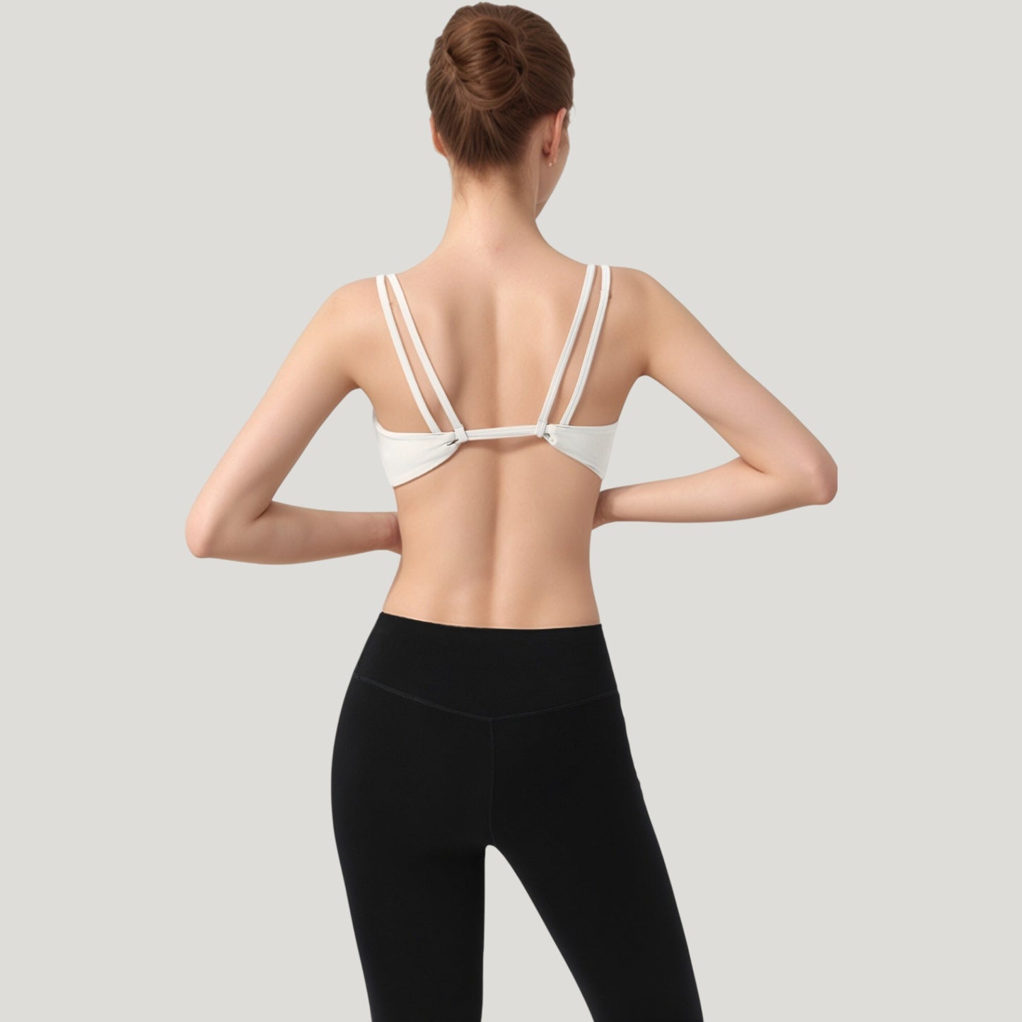 Anna-Kaci Active Women's Scoop Neck Sports Bra with Wide Straps and Seamless Design