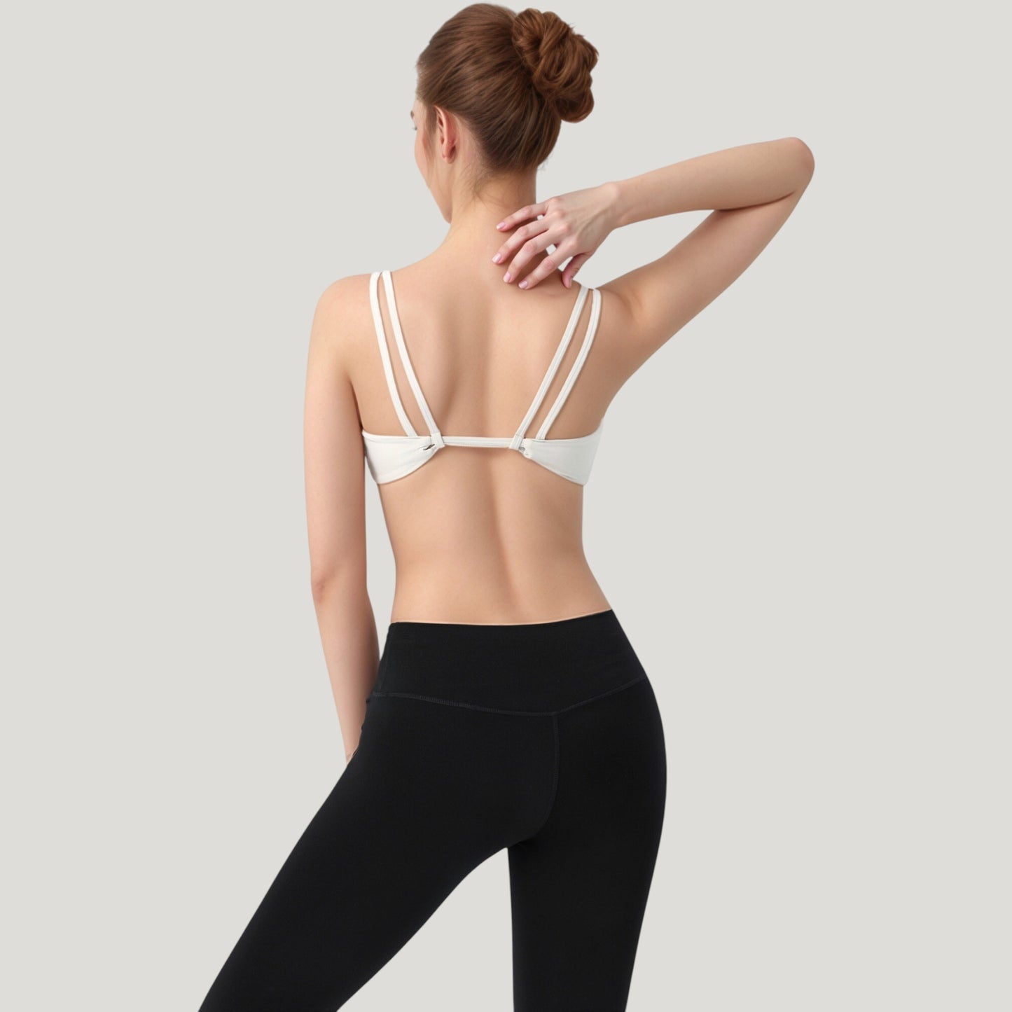 Anna-Kaci Active Women's Scoop Neck Sports Bra with Wide Straps and Seamless Design