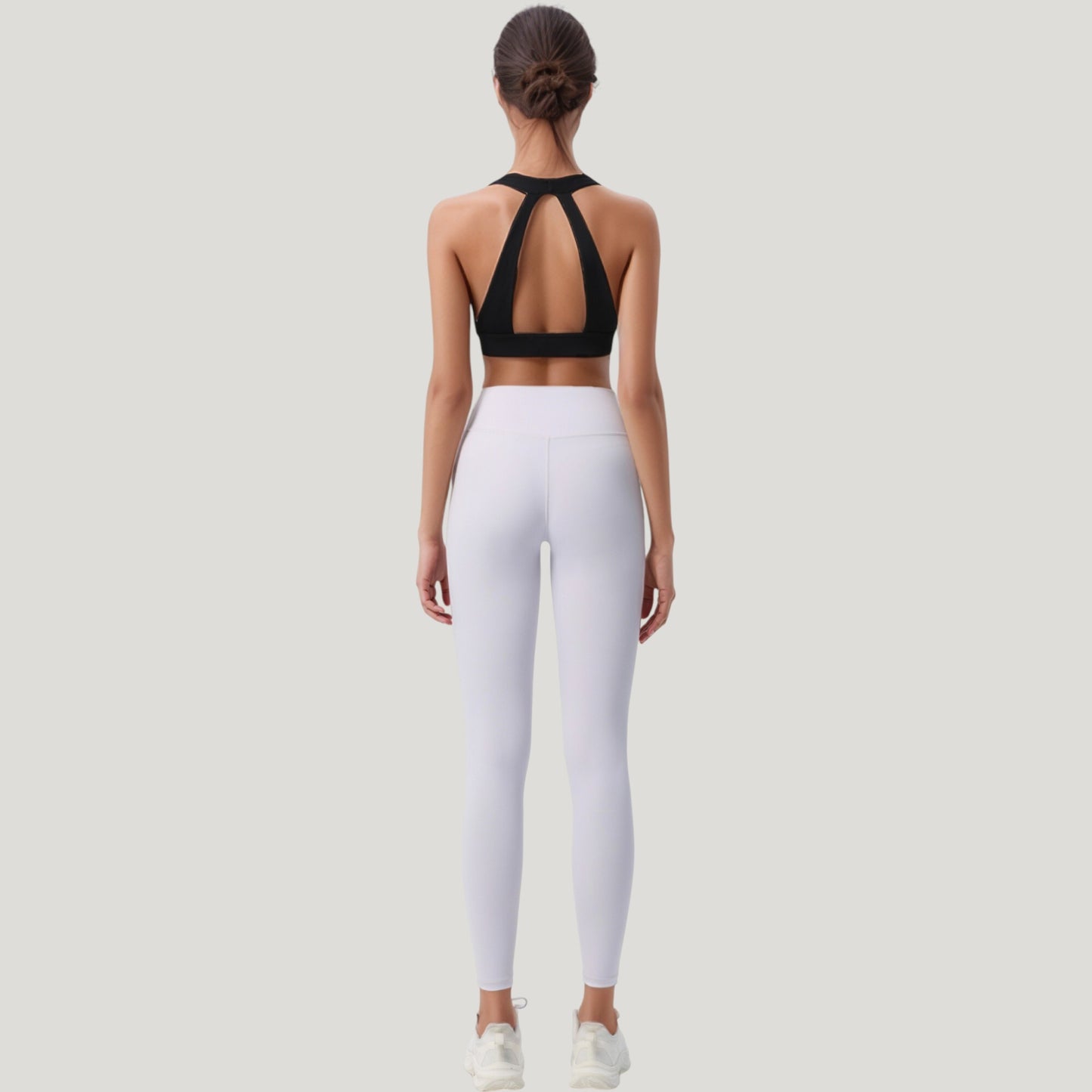 Anna-Kaci Active Women's Low Scoop Neck Sports Bra with Open Back Strap Design and Supportive Elastic Band