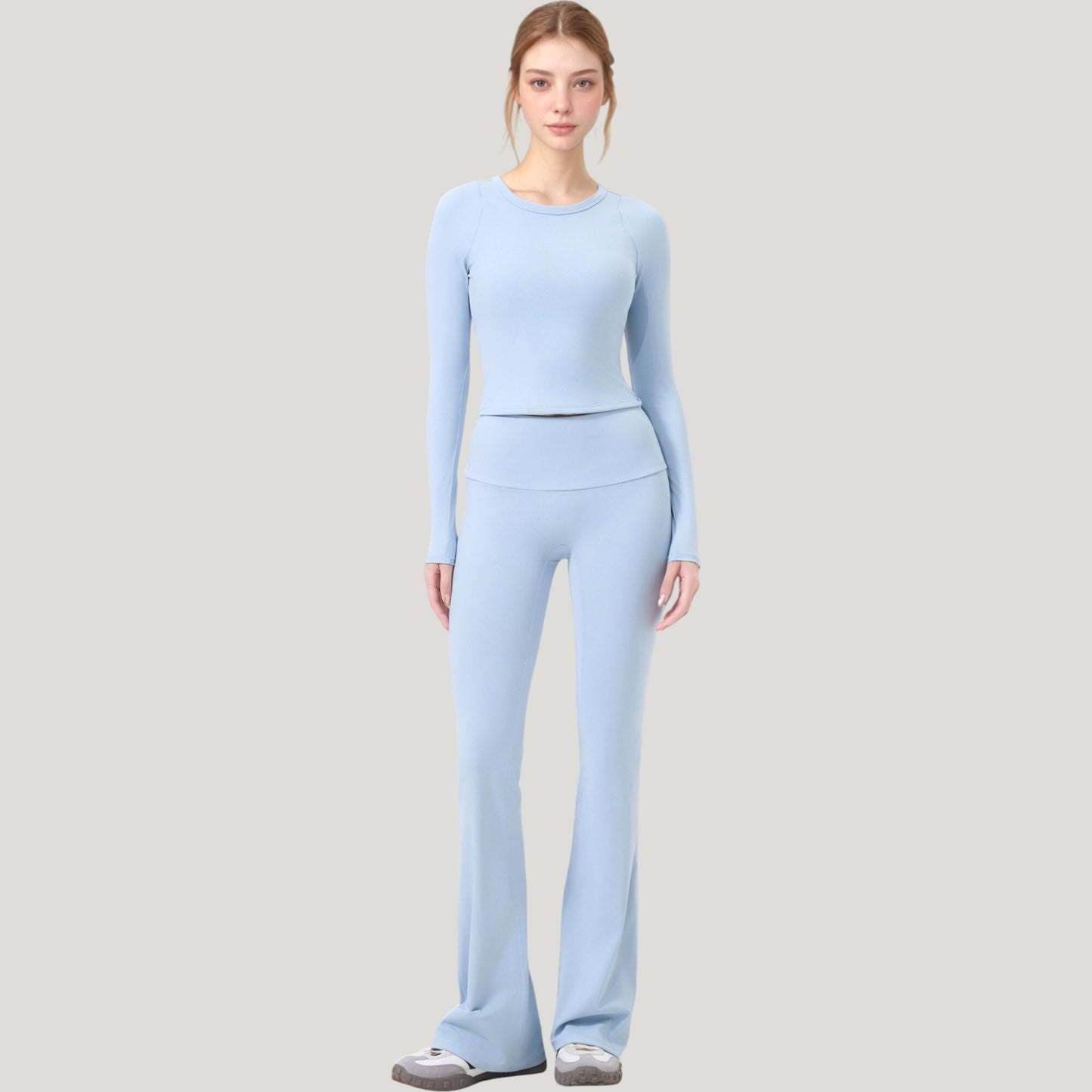 Anna-Kaci Active Women's Long Sleeve Cropped Sports Top with Open Back and Crisscross Strap Detail