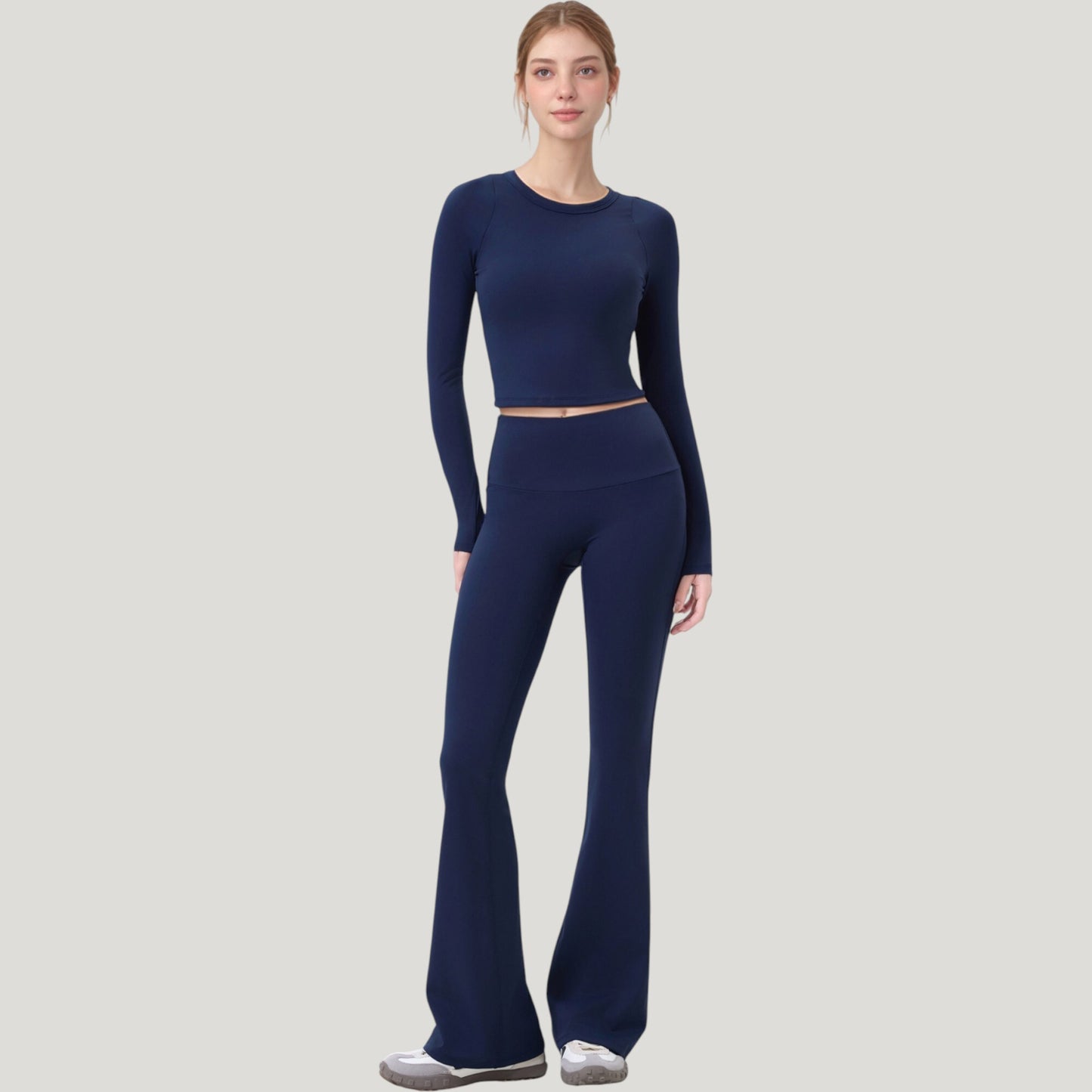 Anna-Kaci Active Women's Long Sleeve Cropped Sports Top with Open Back and Crisscross Strap Detail