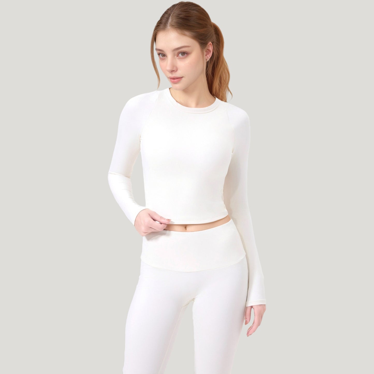 Anna-Kaci Active Women's Long Sleeve Cropped Sports Top with Open Back and Crisscross Strap Detail