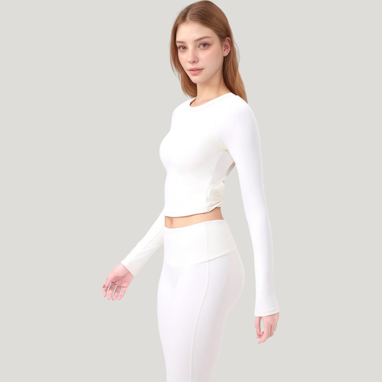 Anna-Kaci Active Women's Long Sleeve Cropped Sports Top with Open Back and Crisscross Strap Detail