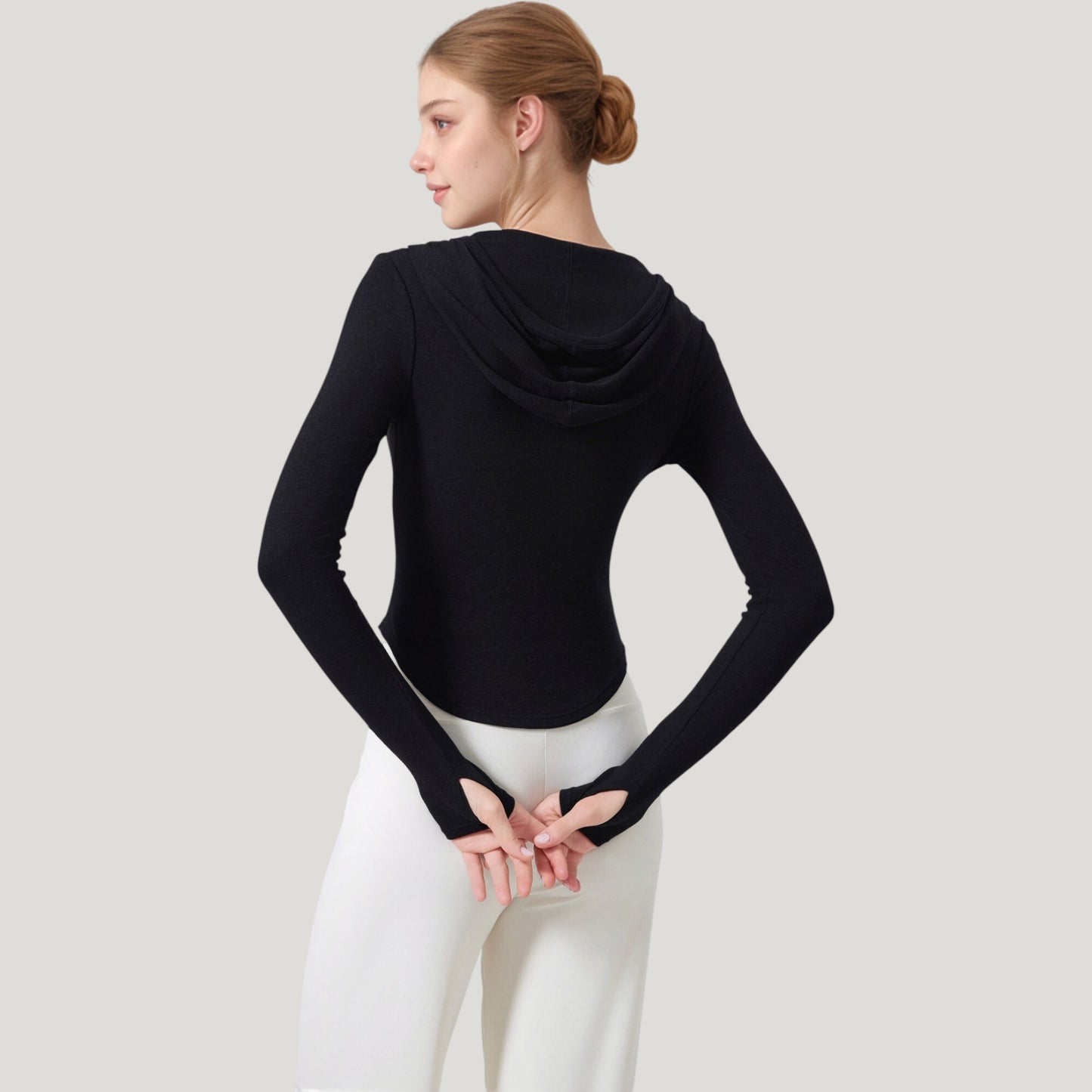 Anna-Kaci Active Women's Long Sleeve Henley Hoodie Activewear Top with Streamlined Fit and Lightweight Stretch Fabric