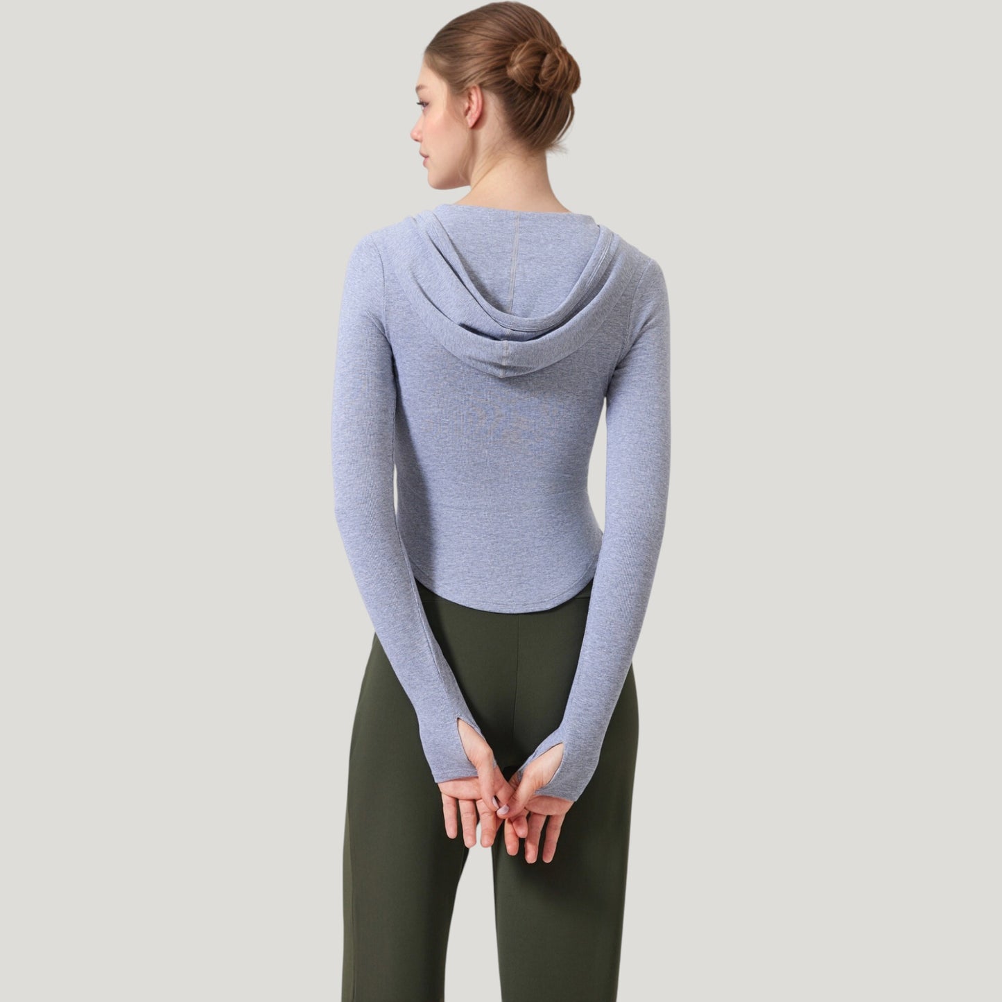 Anna-Kaci Active Women's Long Sleeve Henley Hoodie Activewear Top with Streamlined Fit and Lightweight Stretch Fabric